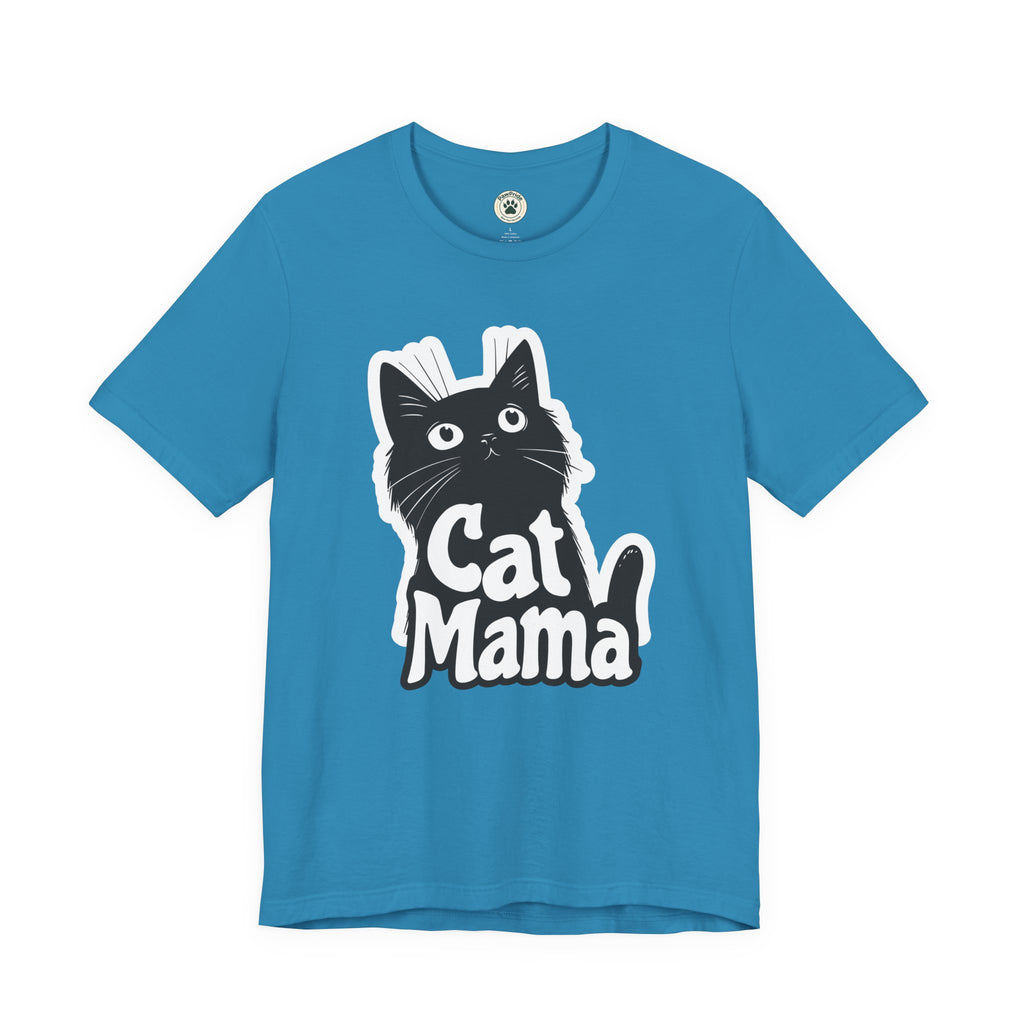 Cat Mama T-Shirt – Cute Black Cat Graphic Tee for Cat Lovers