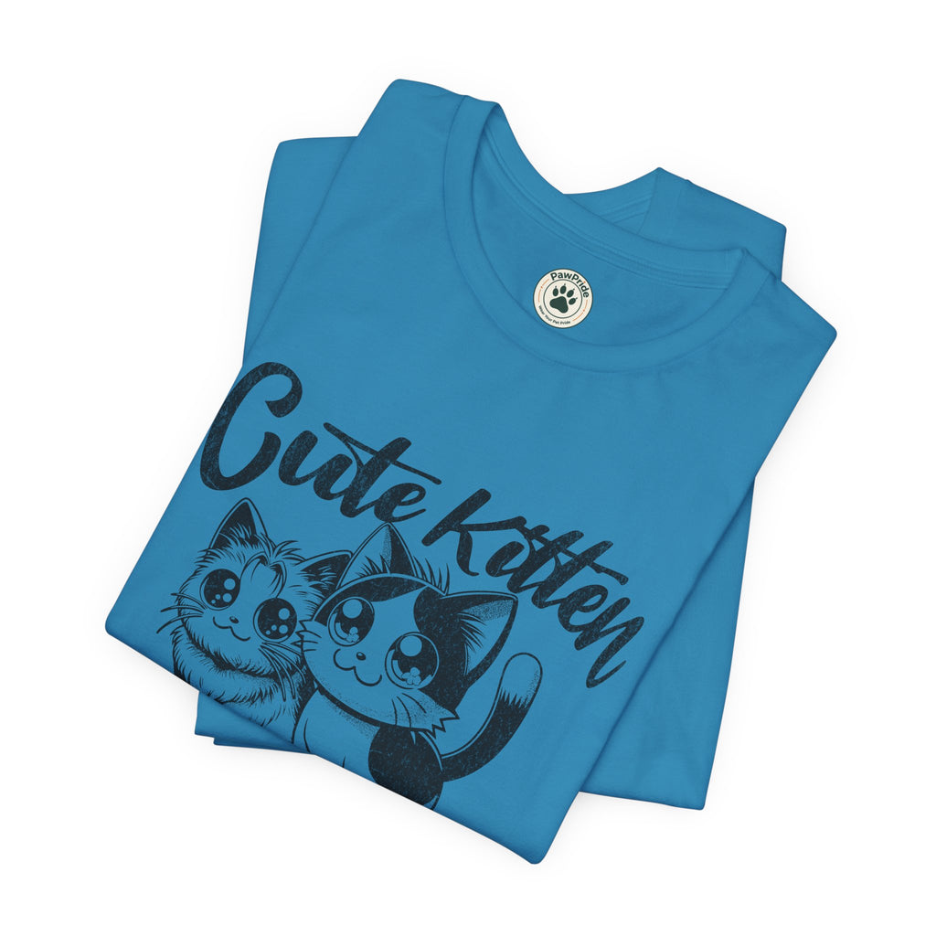 Cute Kitten T-Shirt — Vintage Black & White Cat Graphic Tee