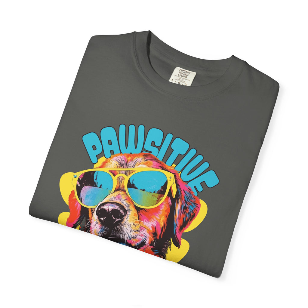 Pawsitive Dog Graphic T-Shirt — Retro Sunglasses Puppy Tee