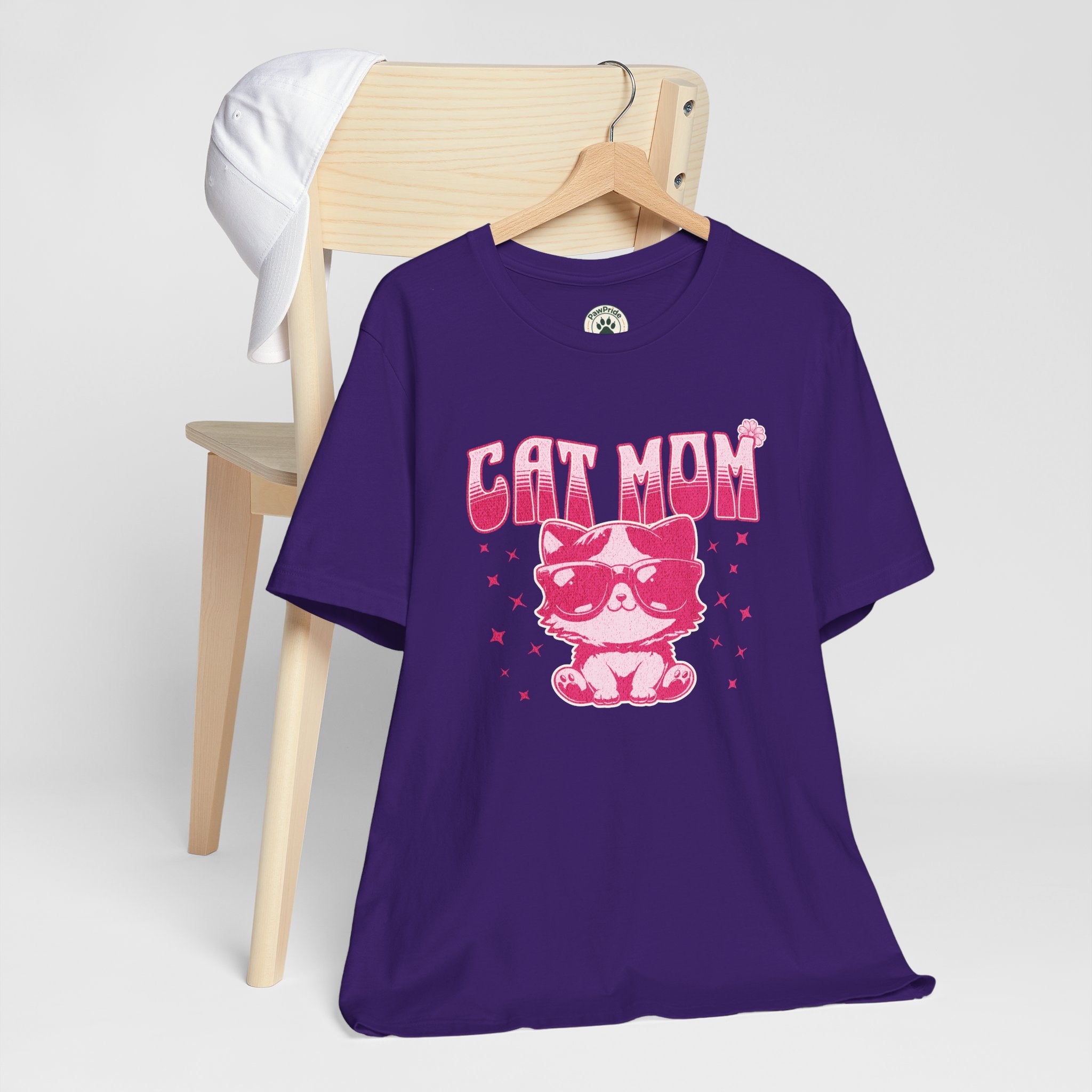 Cat Mom T-Shirt — Pink Cute Cat Graphic Tee