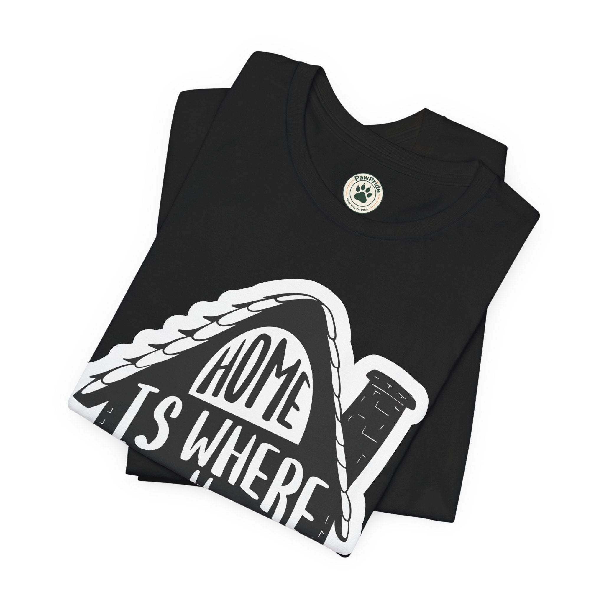 Cat Lover T-Shirt — "Home Is Where The Cat Is" Graphic Tee