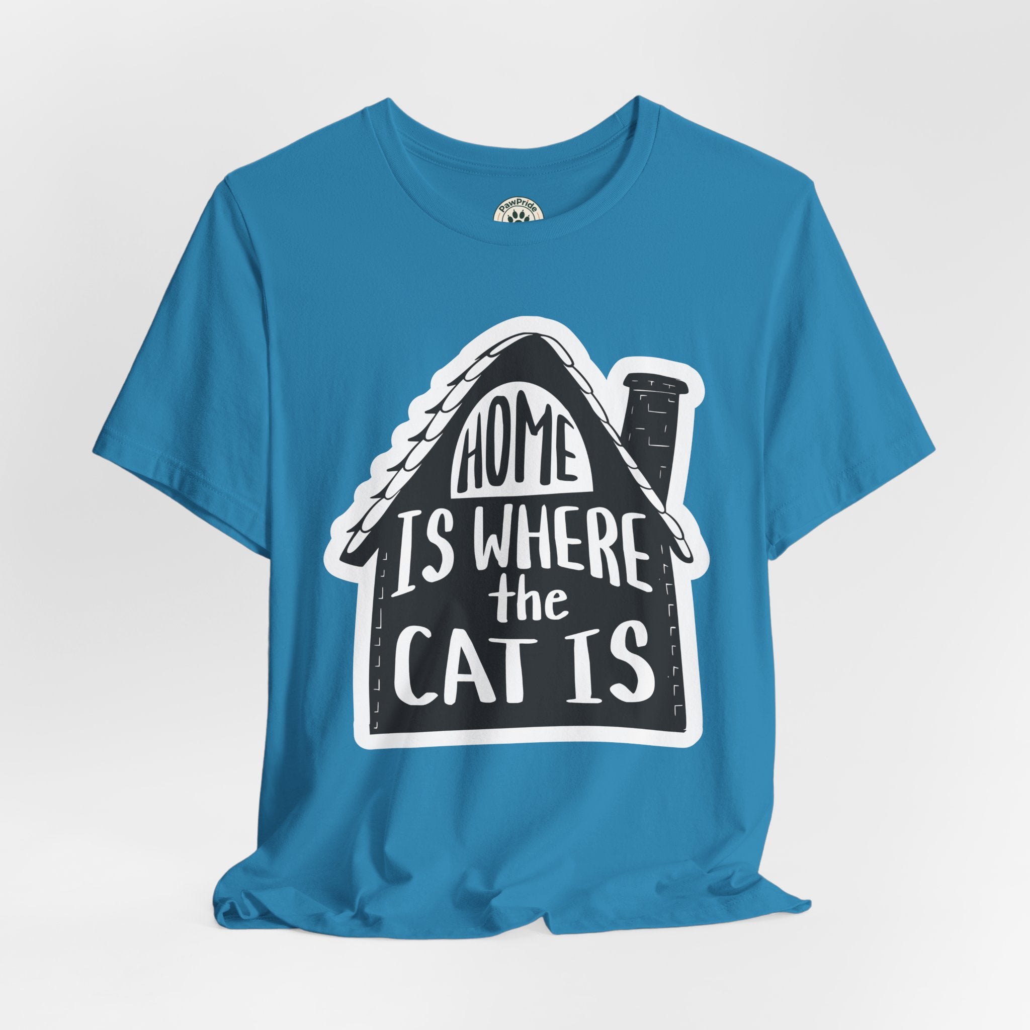 Cat Lover T-Shirt — "Home Is Where The Cat Is" Graphic Tee