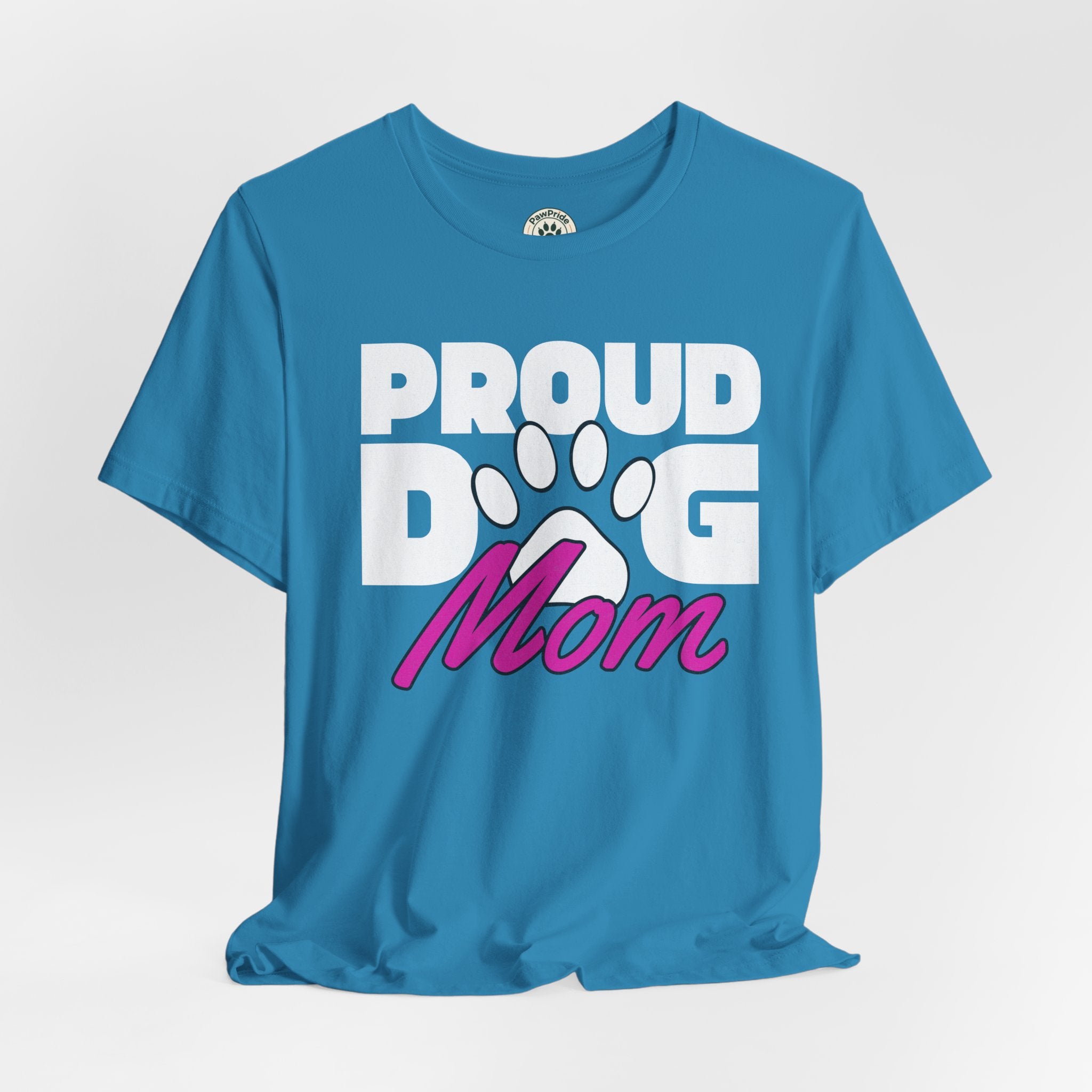 Proud Dog Mom T-Shirt – Paw Print Graphic Tee for Dog Lovers