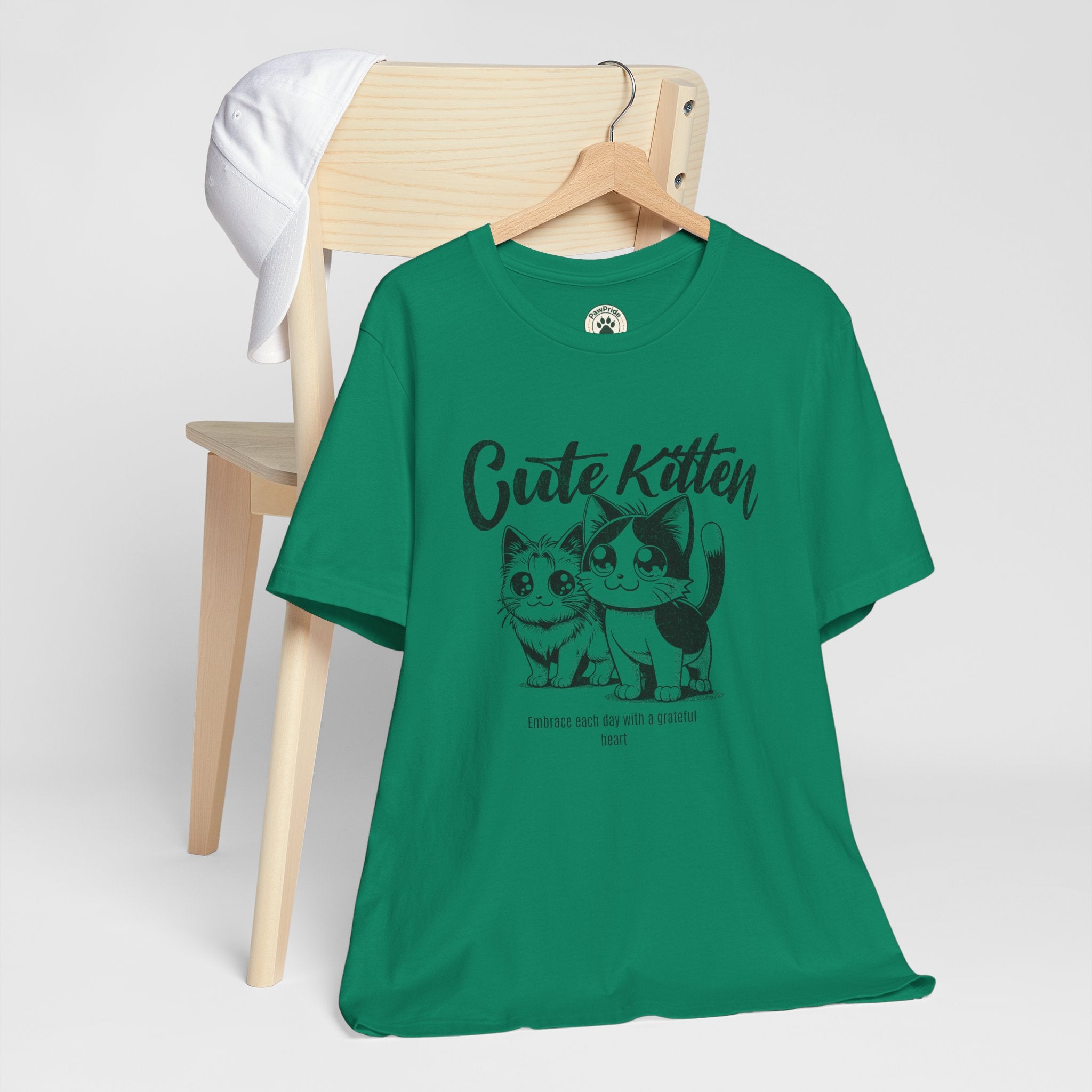Cute Kitten T-Shirt — Vintage Black & White Cat Graphic Tee