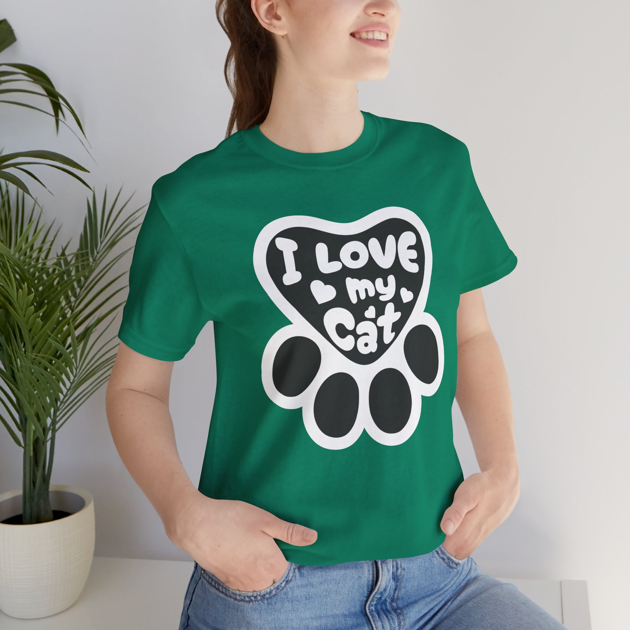 I Love My Cat Paw T-Shirt — Cute Cat Lover Tee