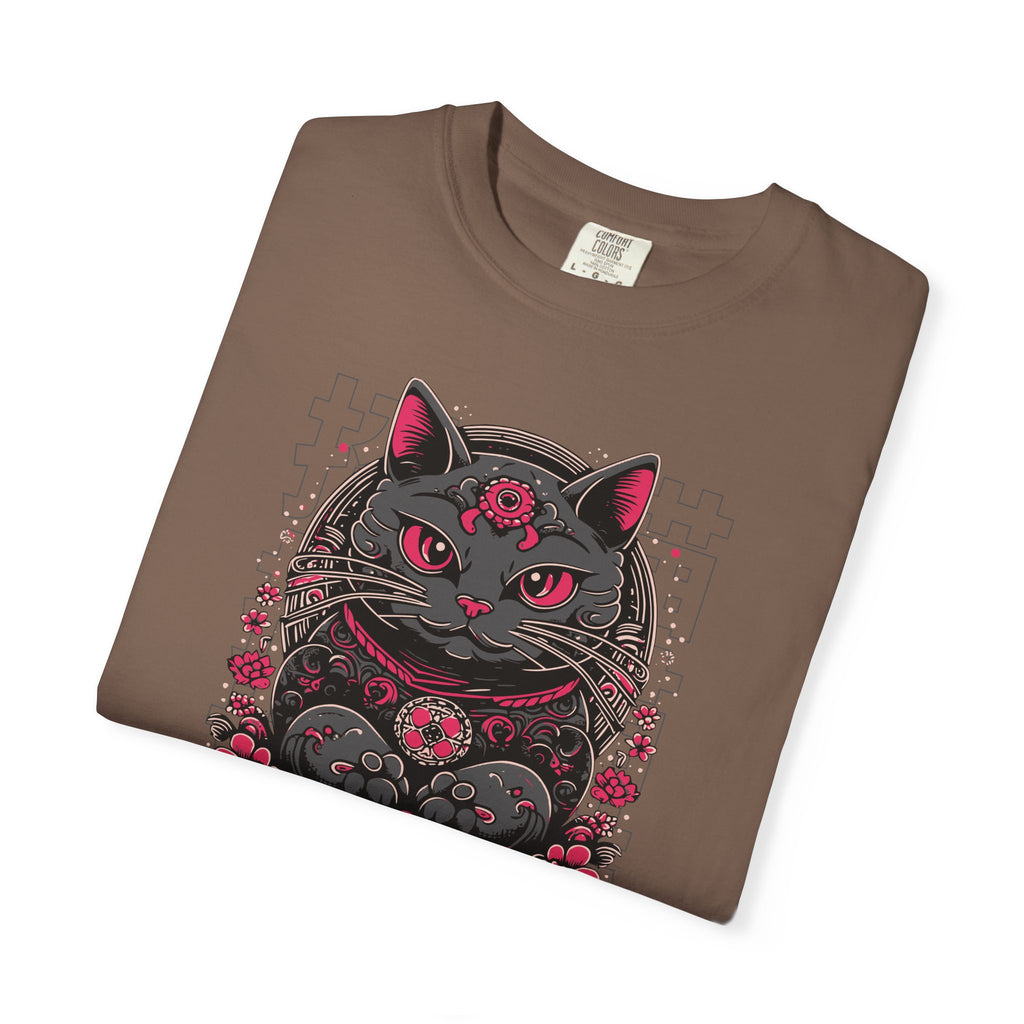 Lucky Cat Graphic T-Shirt — Gothic Maneki Neko Tee