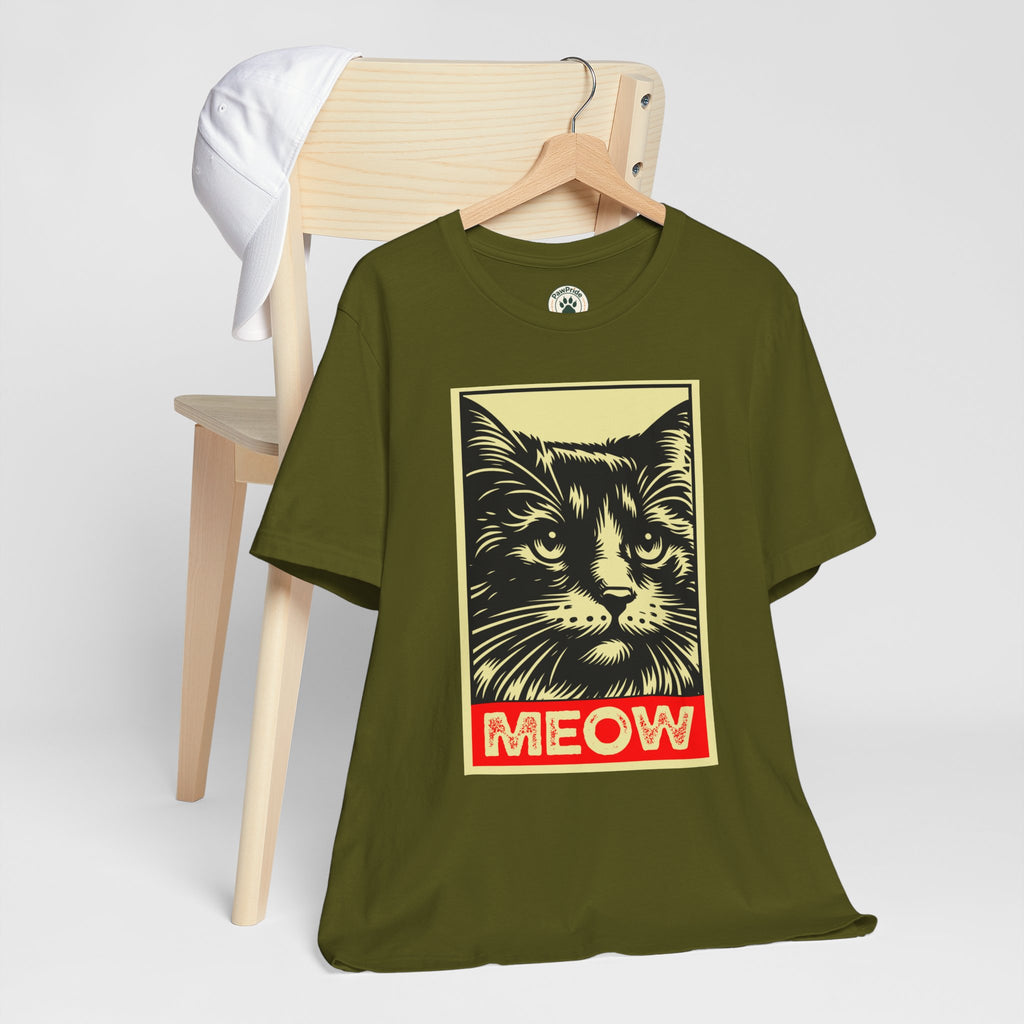 Meow Cat Portrait Tee — Graphic Cat Shirt