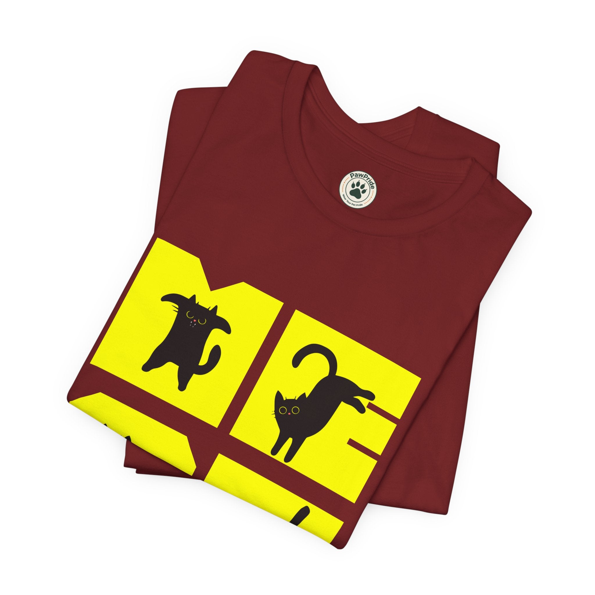 Cat Silhouette Tee — Yellow Block Cats Graphic T-Shirt