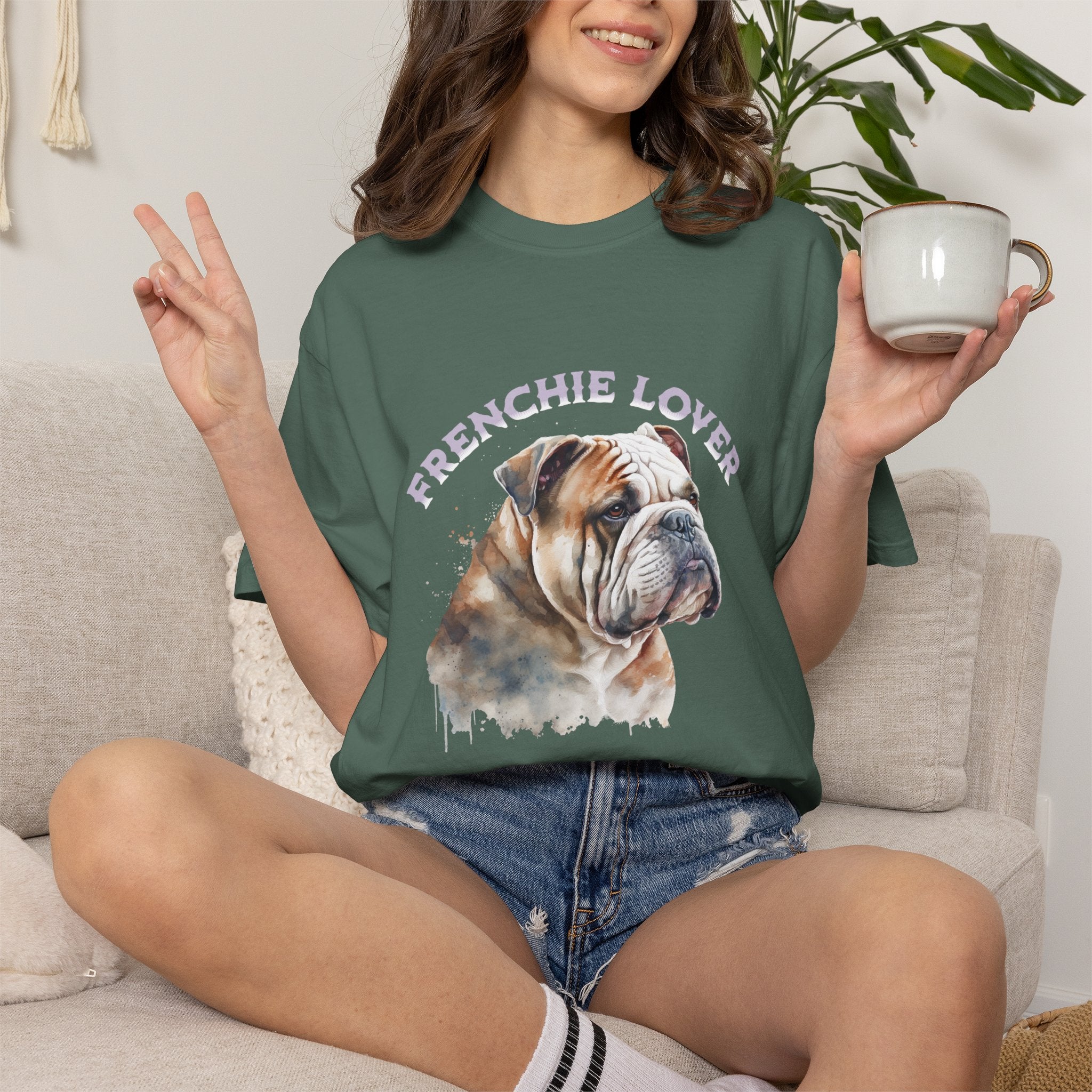 Frenchie Lover T-Shirt — Watercolor English Bulldog Tee