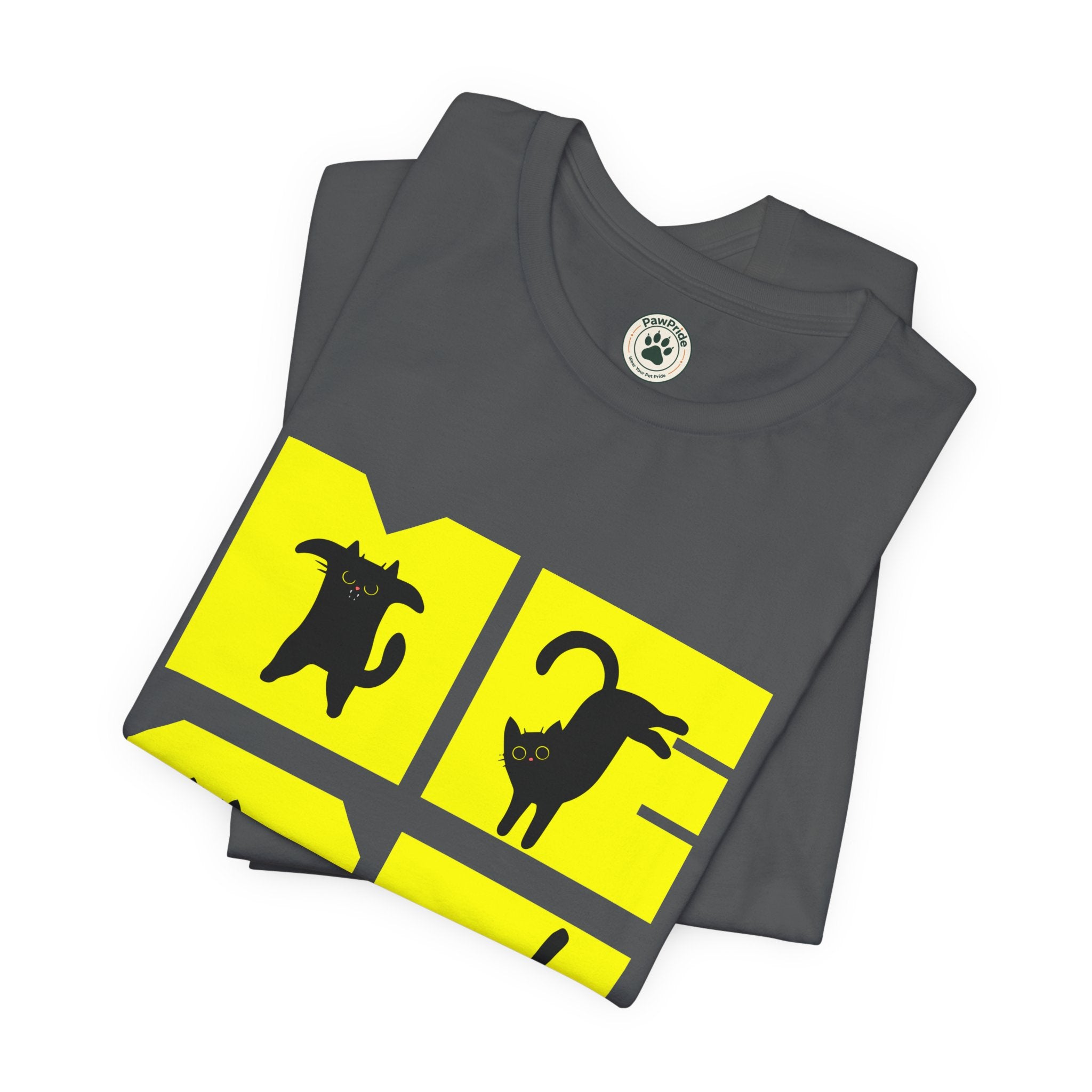 Cat Silhouette Tee — Yellow Block Cats Graphic T-Shirt