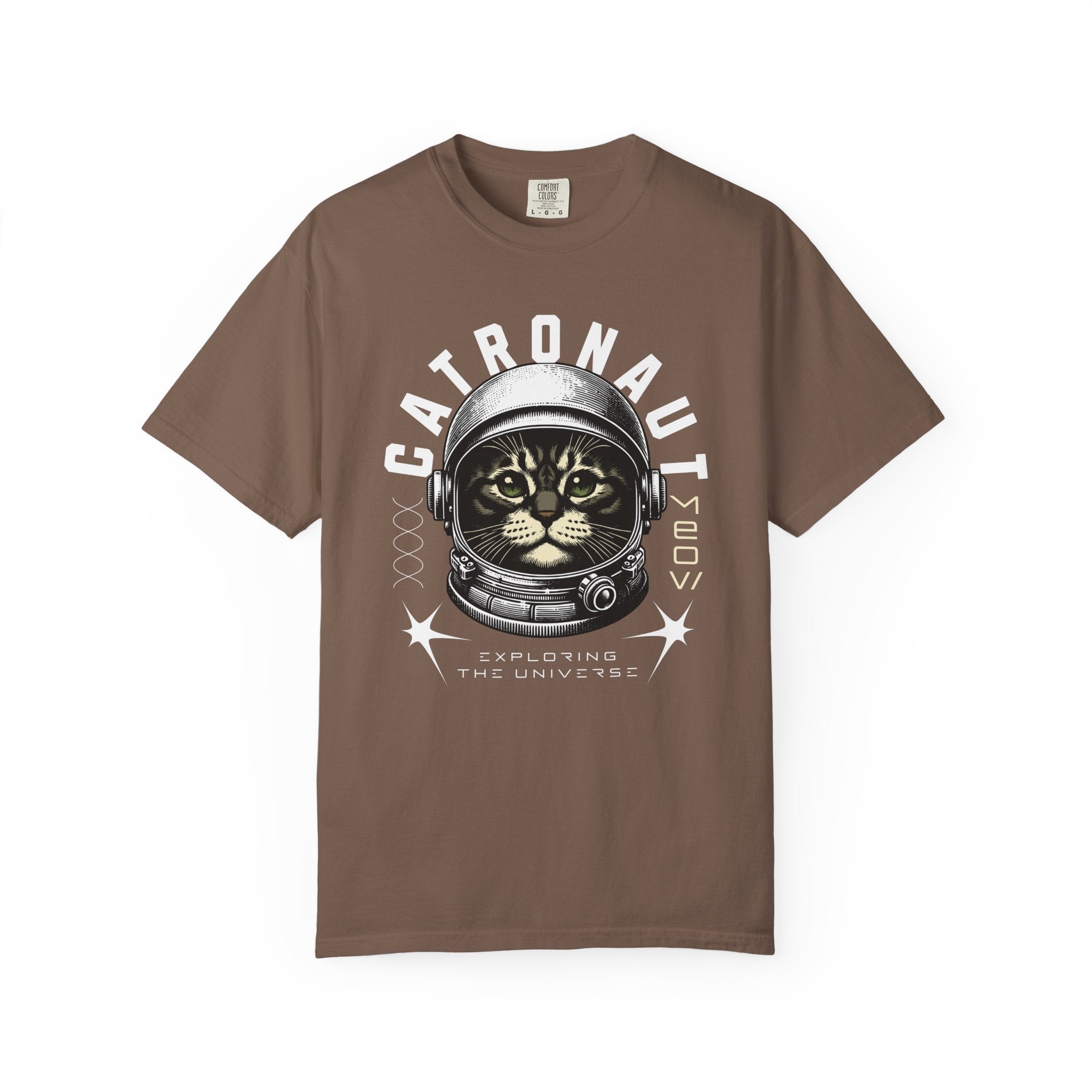 Catronaut T‑Shirt — Retro Space Cat Helmet Graphic Tee