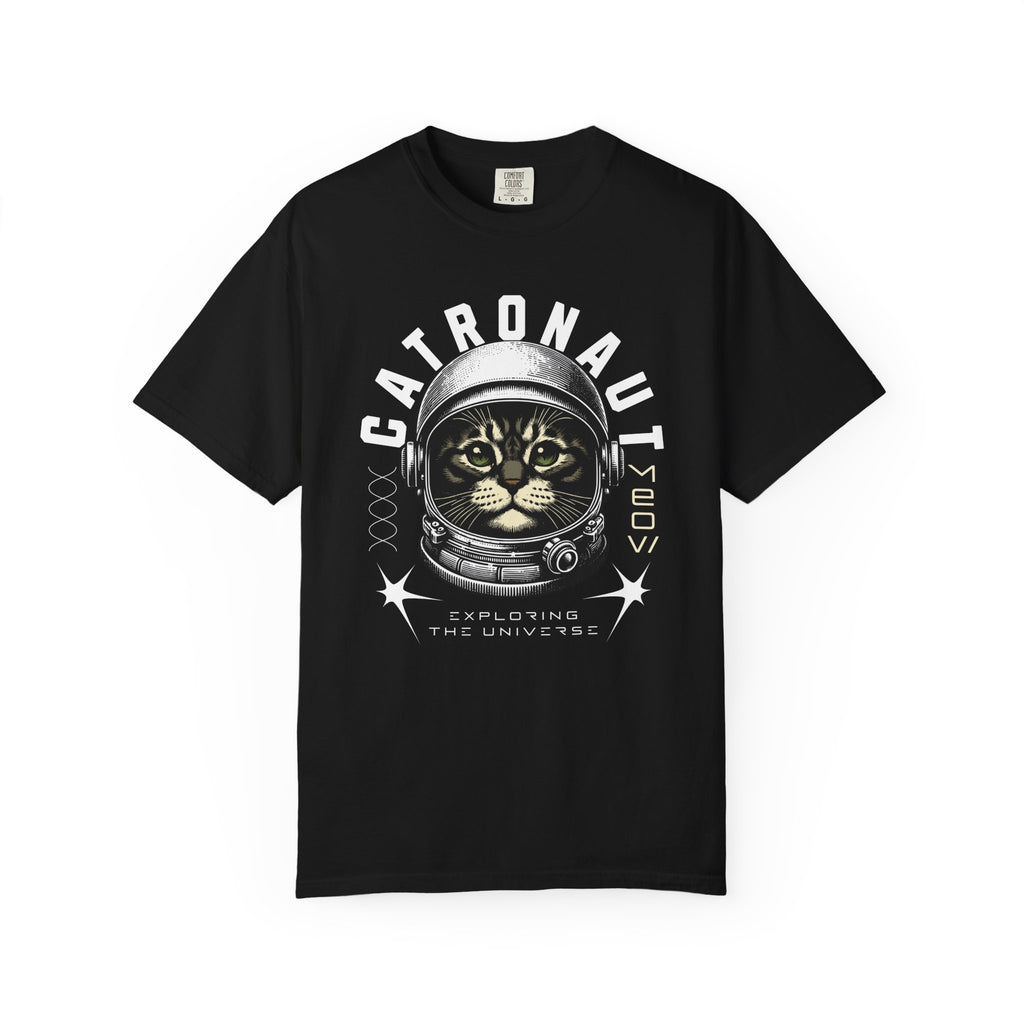Catronaut T‑Shirt — Retro Space Cat Helmet Graphic Tee