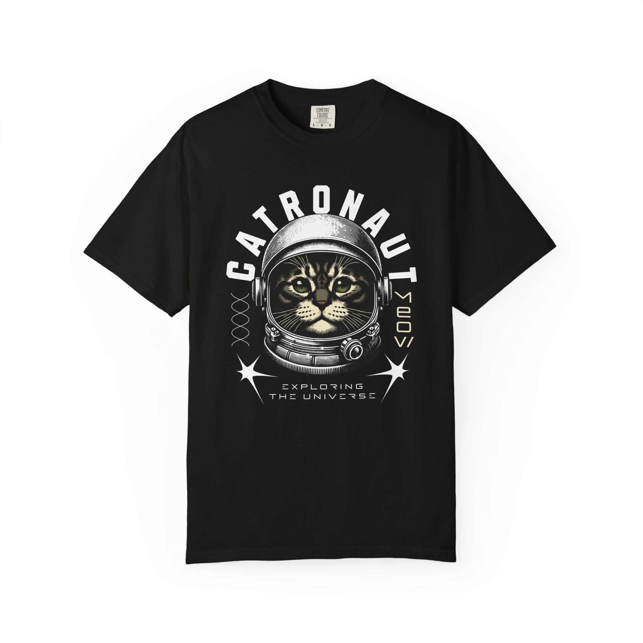 Catronaut T‑Shirt — Retro Space Cat Helmet Graphic Tee