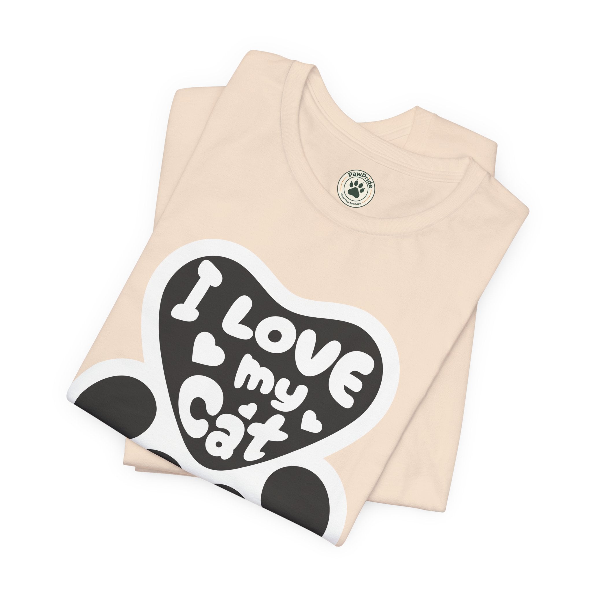 I Love My Cat Paw T-Shirt — Cute Cat Lover Tee