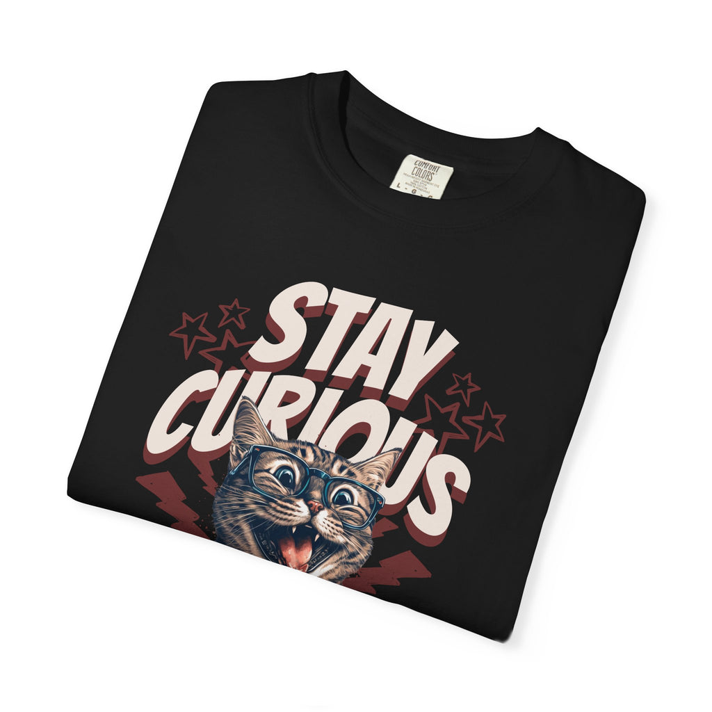Stay Curious Cat T-Shirt — Vintage Retro Cat Graphic Tee