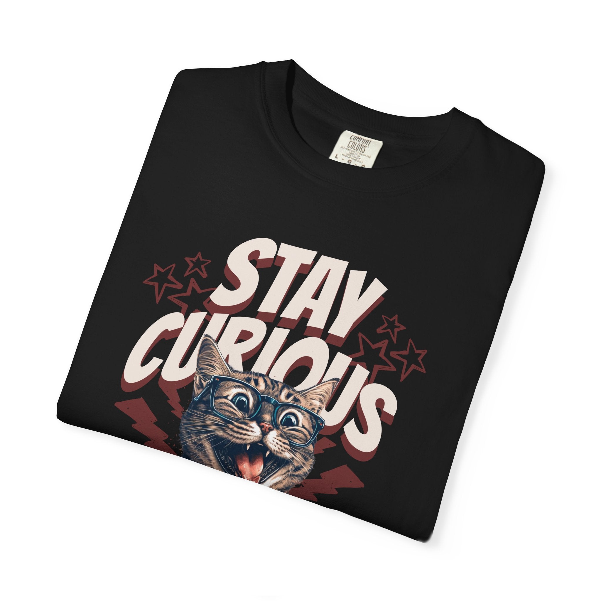 Stay Curious Cat T-Shirt — Vintage Retro Cat Graphic Tee