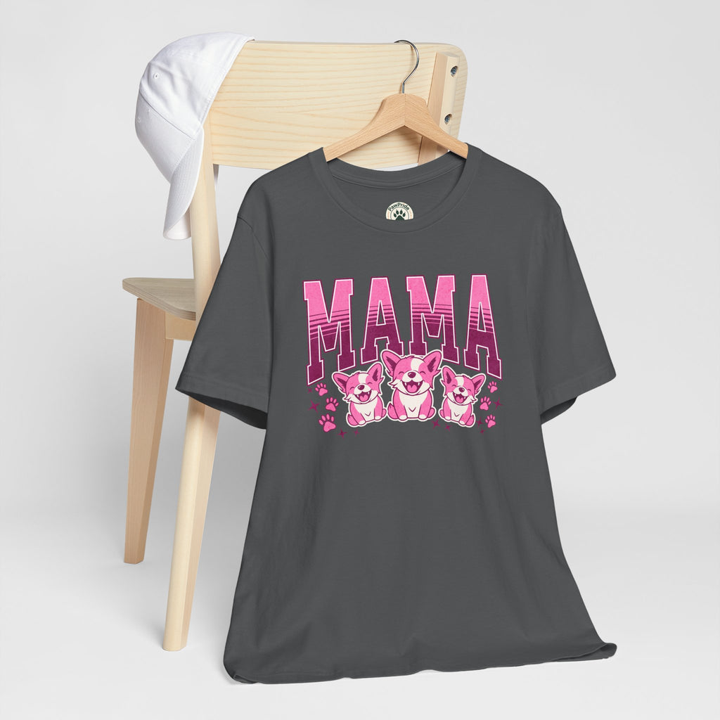 Mama Tee — Pink Corgi Mom Graphic T-Shirt