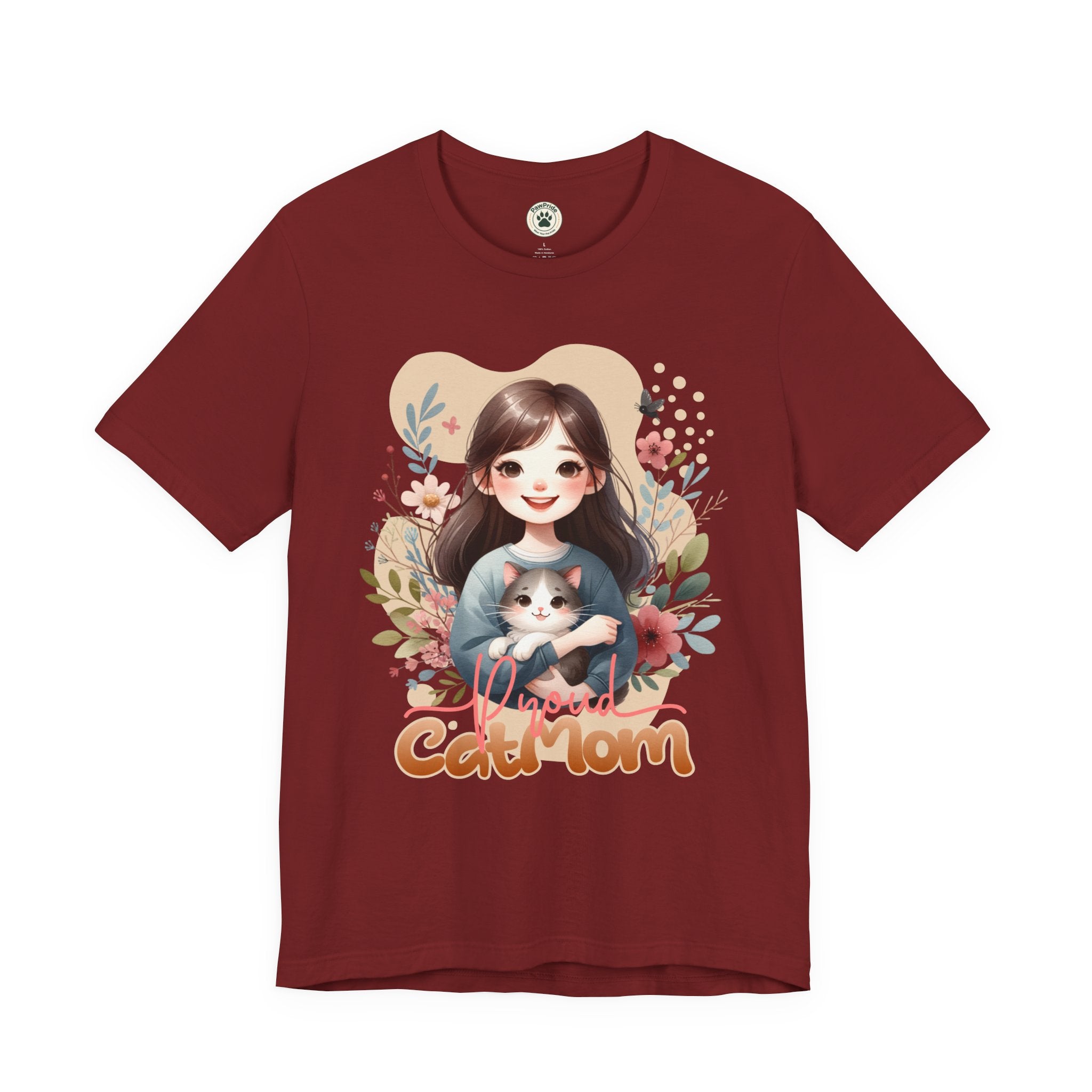 Cat Mom T-Shirt — Cute Floral Illustration Tee for Women Cat Lovers