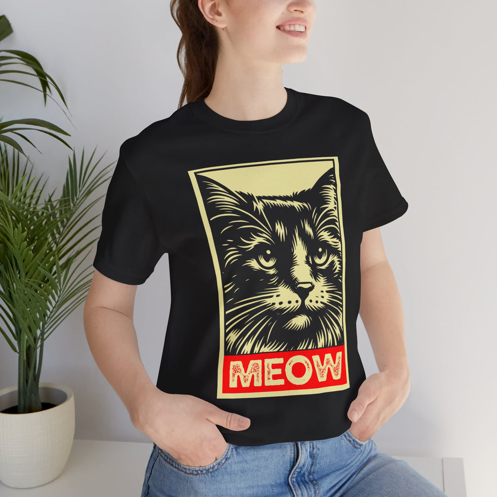Meow Cat Portrait Tee — Graphic Cat Shirt
