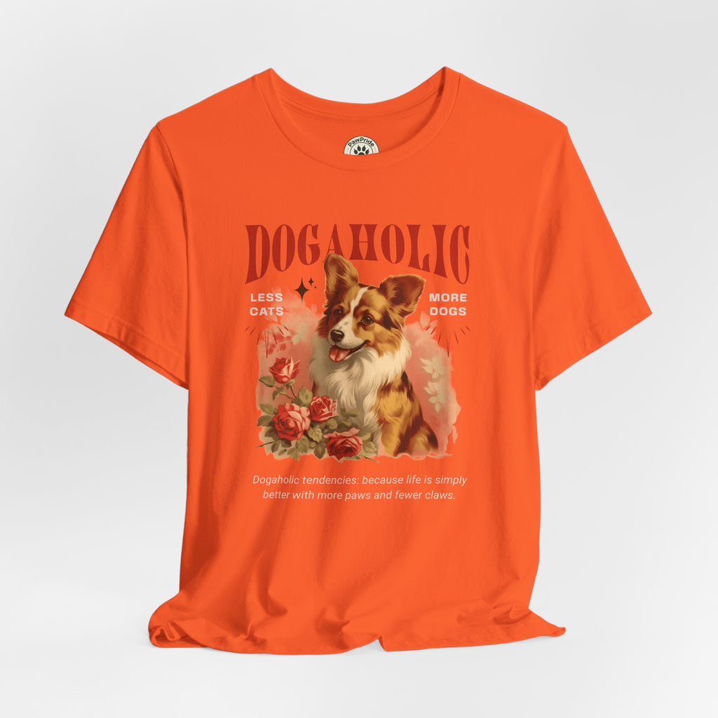 Dogaholic Graphic Tee — Vintage Floral Dog Lover T-Shirt