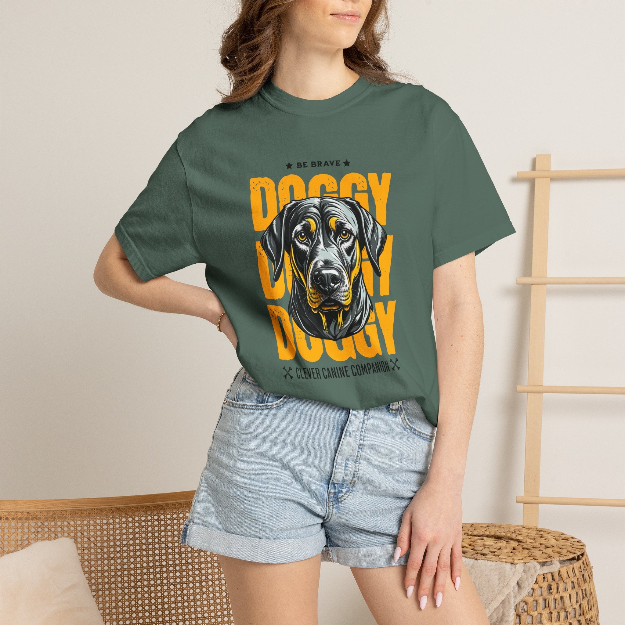 Doggy Doggy T-Shirt — Retro Black Lab Graphic Tee ('Be Brave')