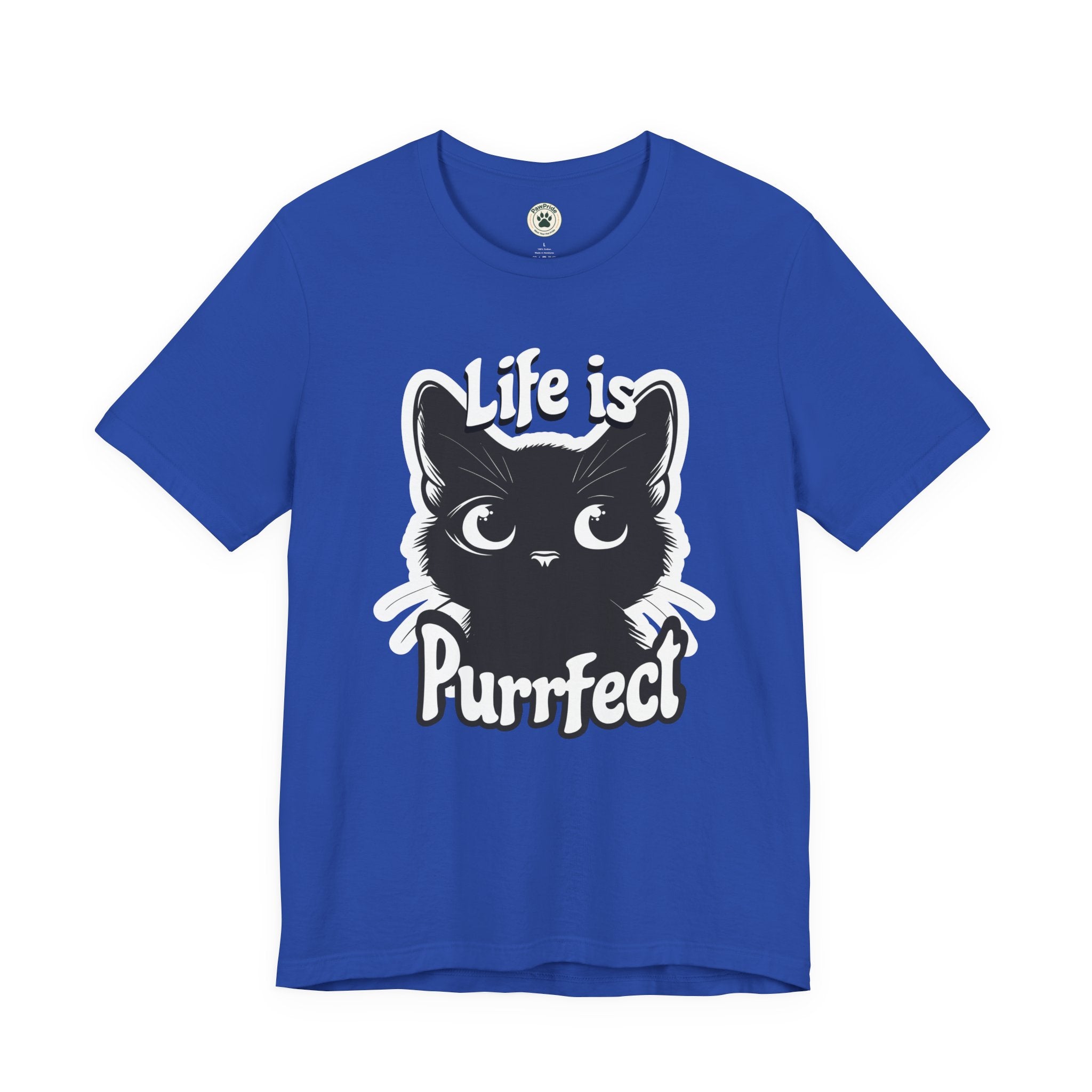 Life Is Purrfect Cat T-Shirt — Cute Black Kitten Graphic Tee for Cat Lovers