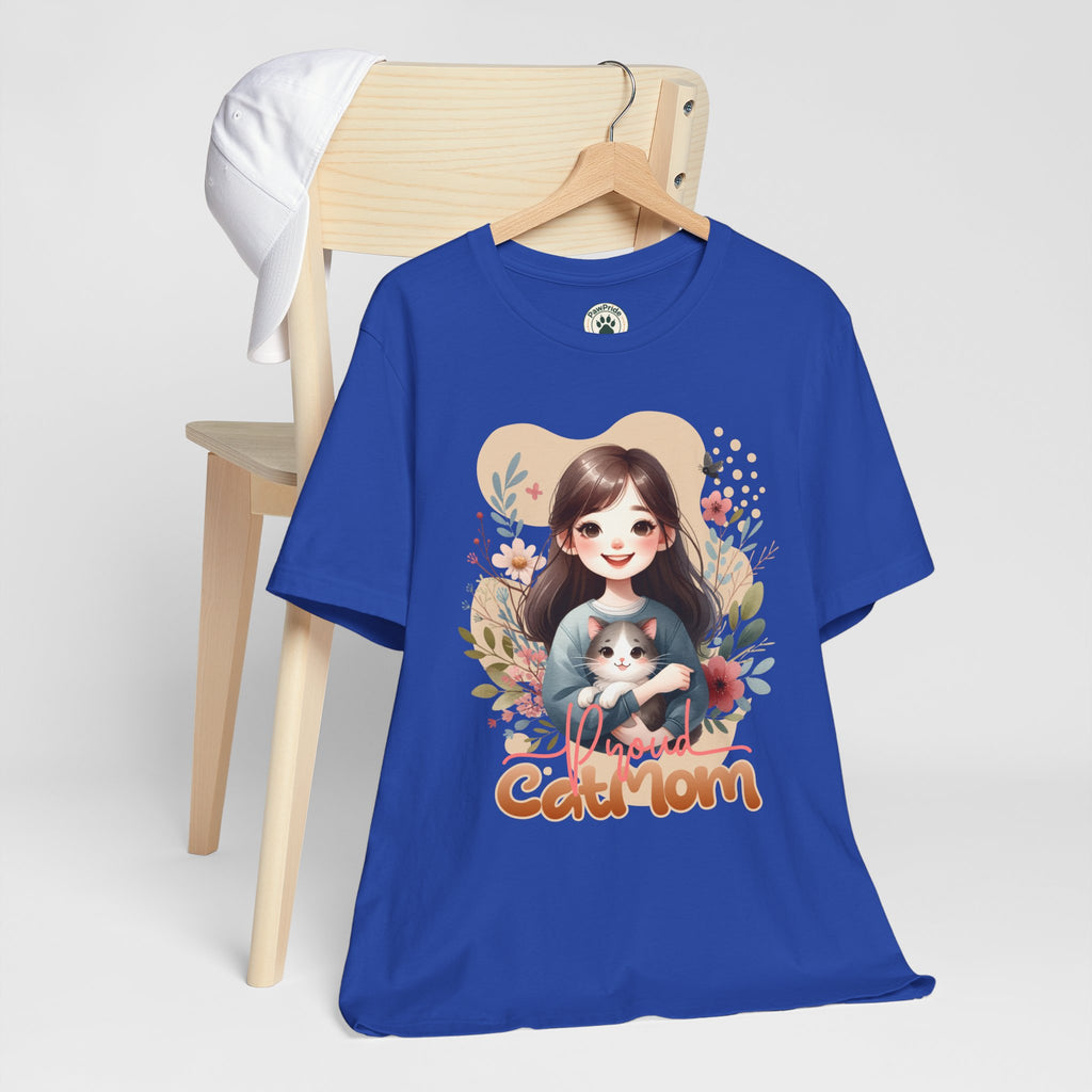 Cat Mom T-Shirt — Cute Floral Illustration Tee for Women Cat Lovers