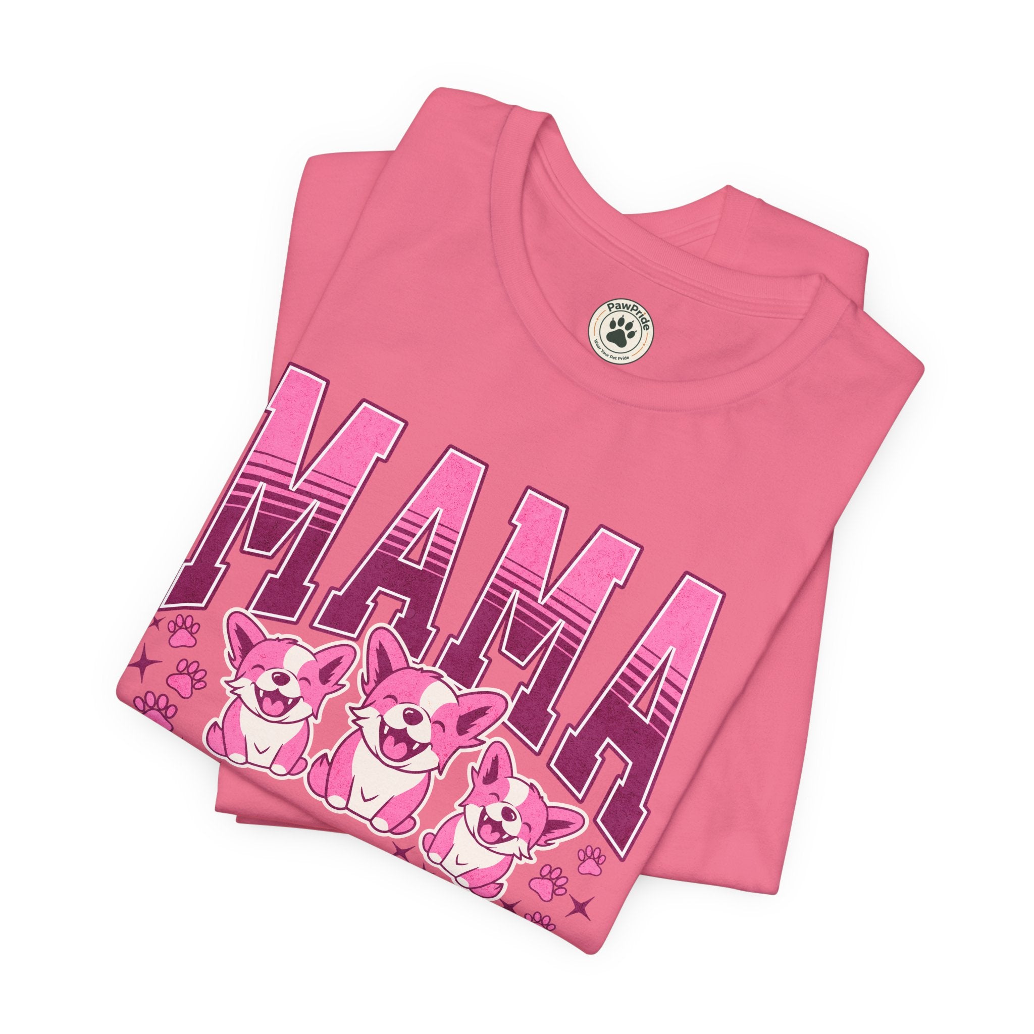 Mama Tee — Pink Corgi Mom Graphic T-Shirt