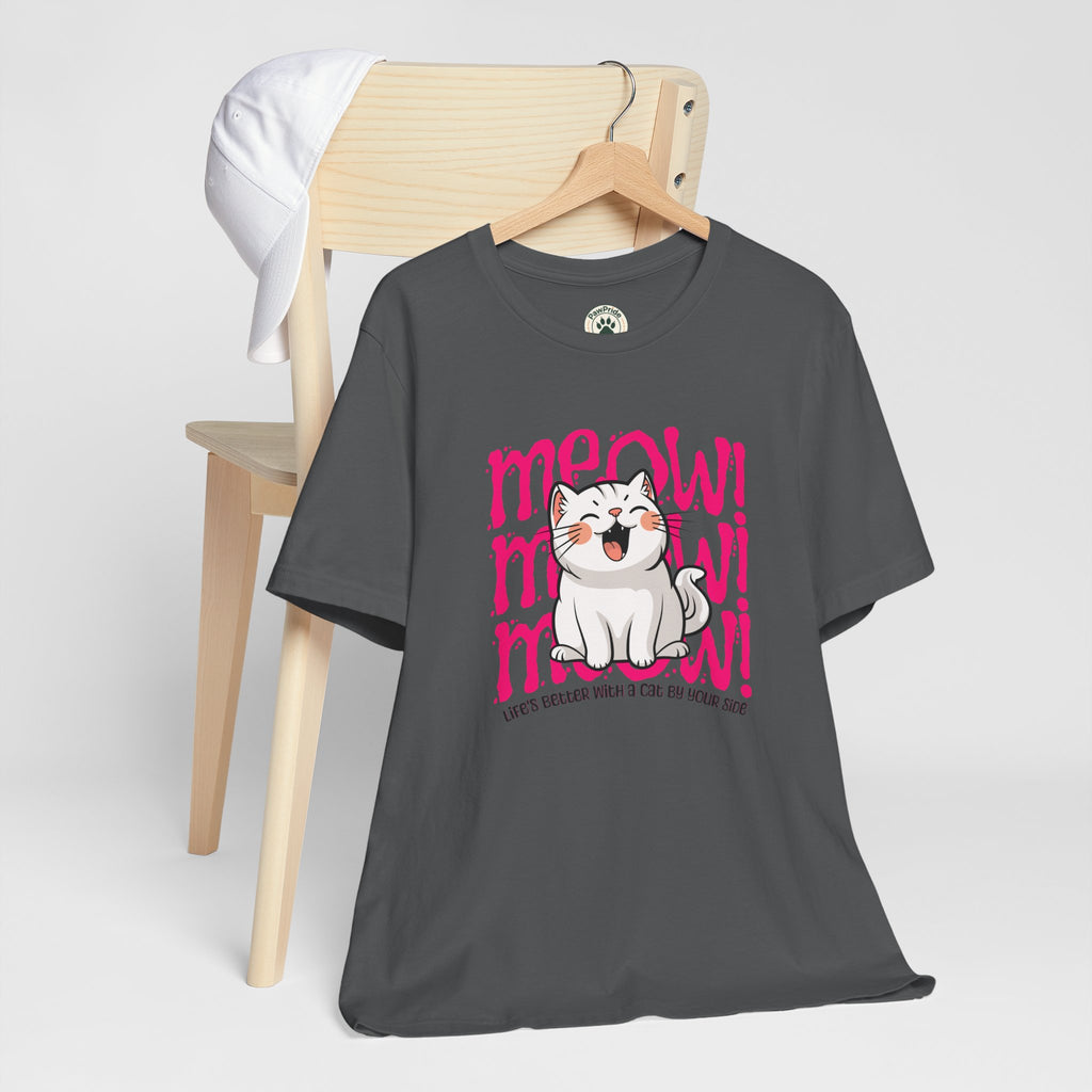 Meow Cat Graphic Tee — Cute Kawaii Cat "MEOW!" Shirt