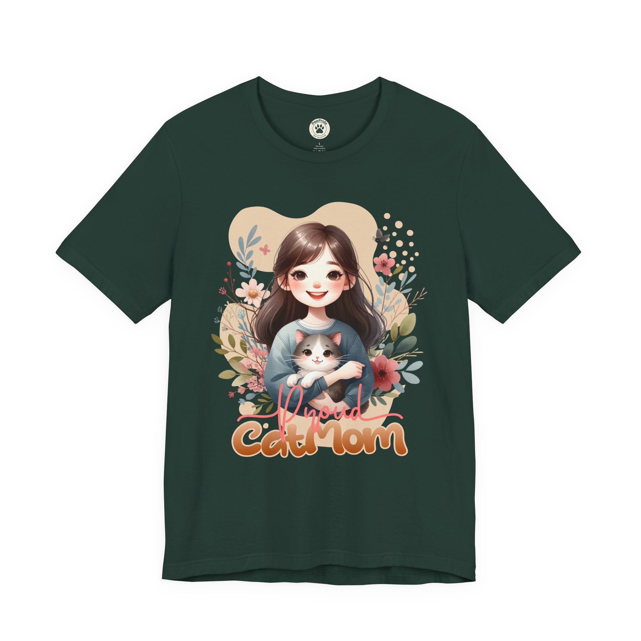Cat Mom T-Shirt — Cute Floral Illustration Tee for Women Cat Lovers