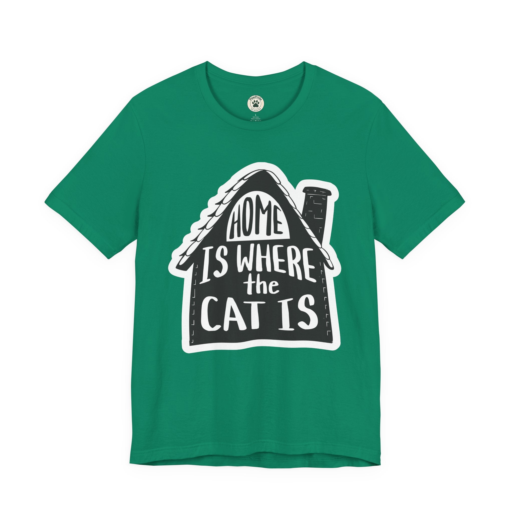 Cat Lover T-Shirt — "Home Is Where The Cat Is" Graphic Tee