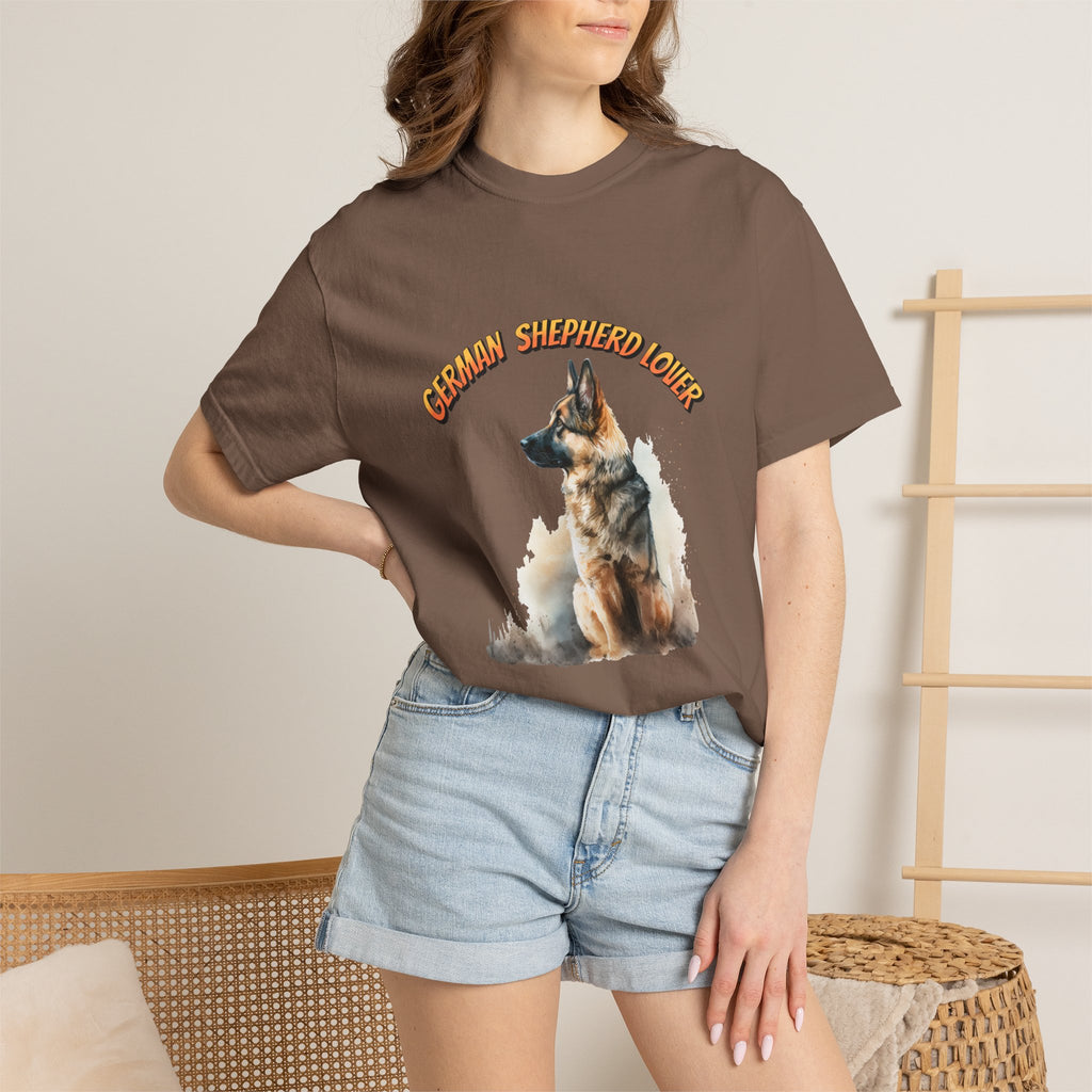 German Shepherd Lover T-Shirt — Retro Script Dog Portrait Tee