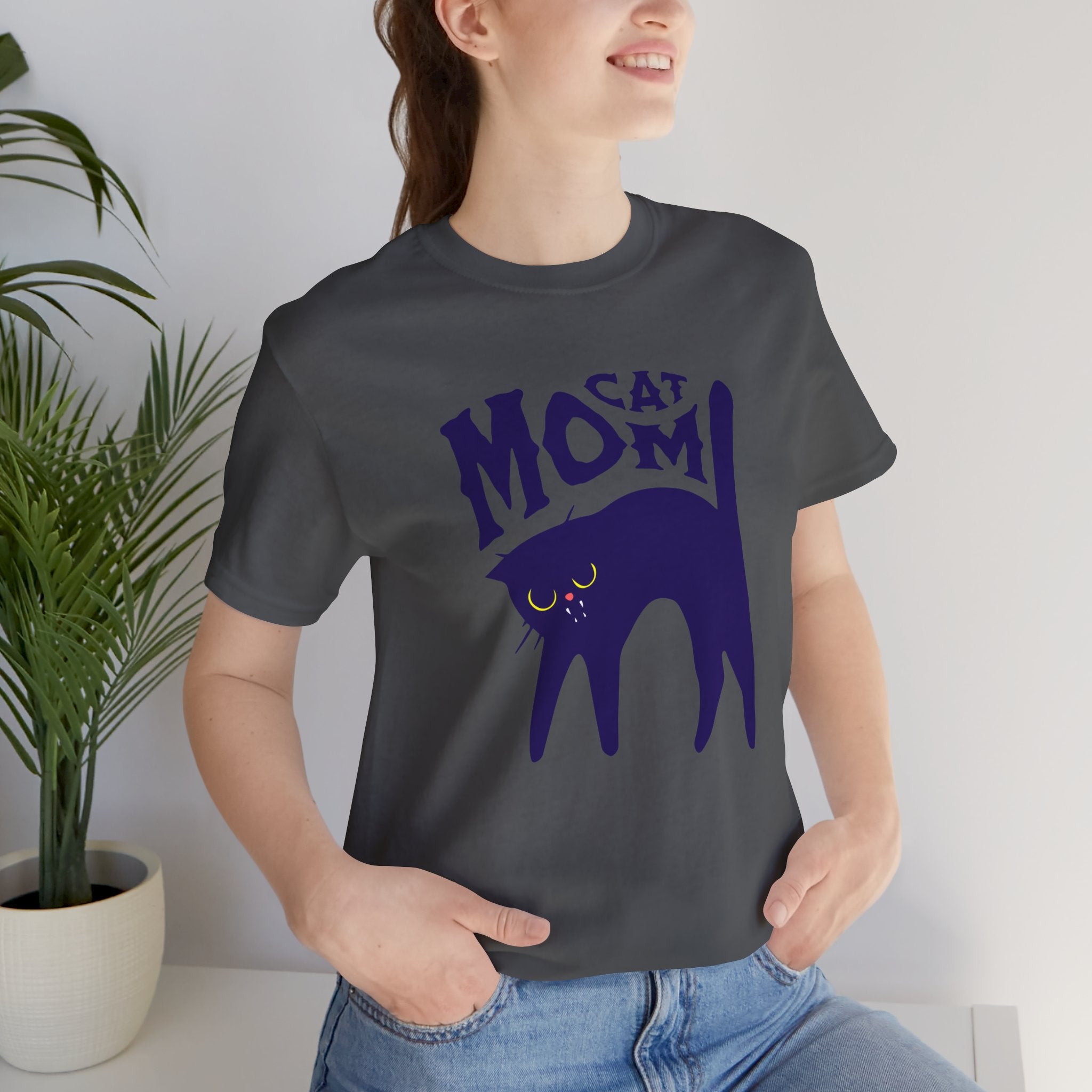 Cat Mom Graphic Tee — Cute Black Cat Illustration