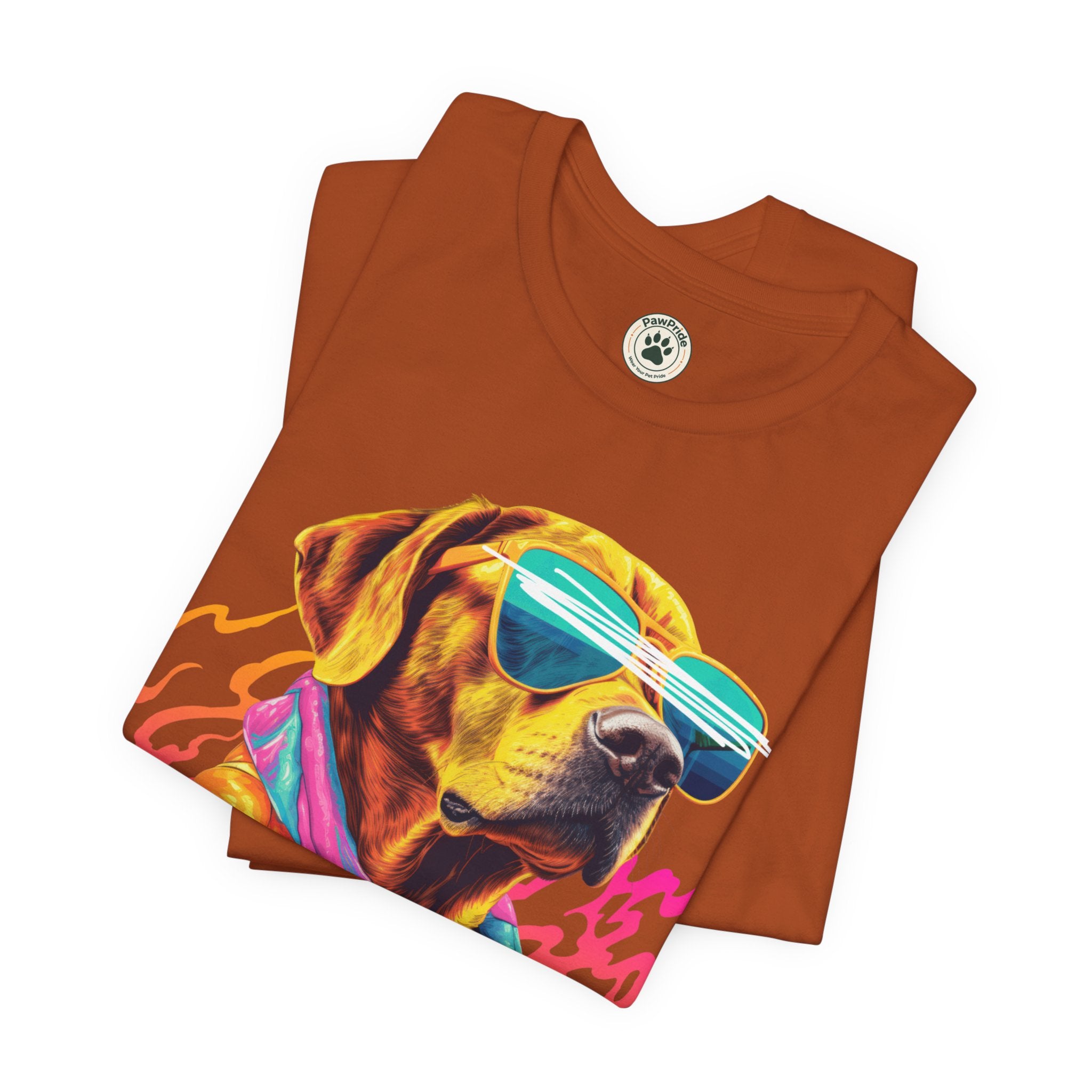 Chill Sunglasses Dog Tee — Retro Neon “CHILL” Graphic T-Shirt