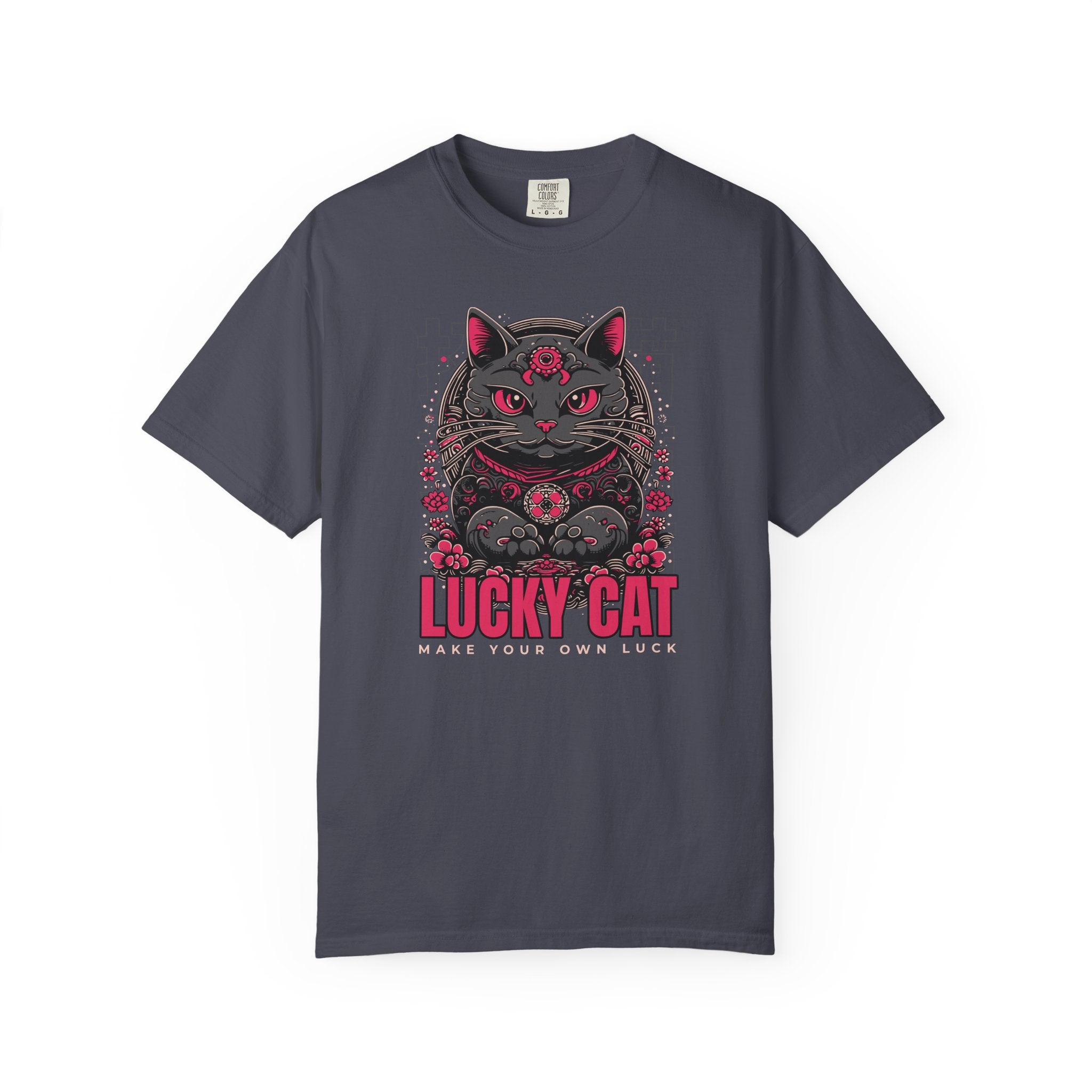 Lucky Cat Graphic T-Shirt — Gothic Maneki Neko Tee
