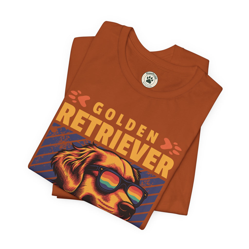 Golden Retriever T‑Shirt — 'Color My Life' Retro Dog Graphic Tee