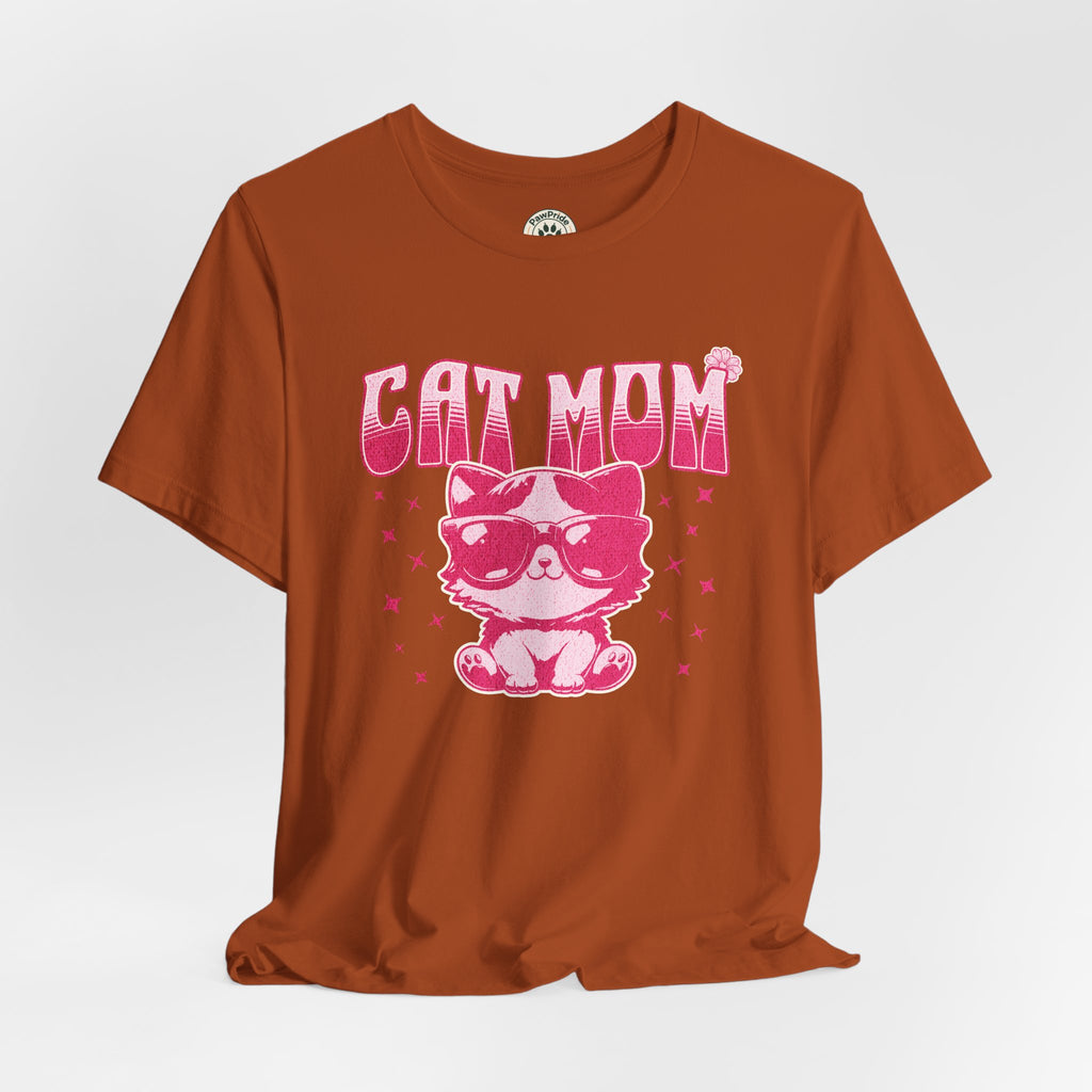 Cat Mom T-Shirt — Pink Cute Cat Graphic Tee