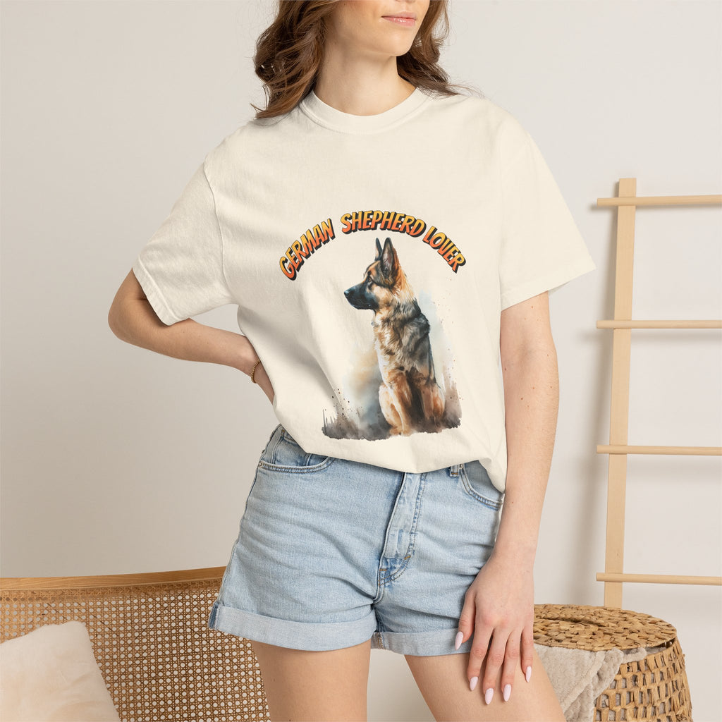 German Shepherd Lover T-Shirt — Retro Script Dog Portrait Tee