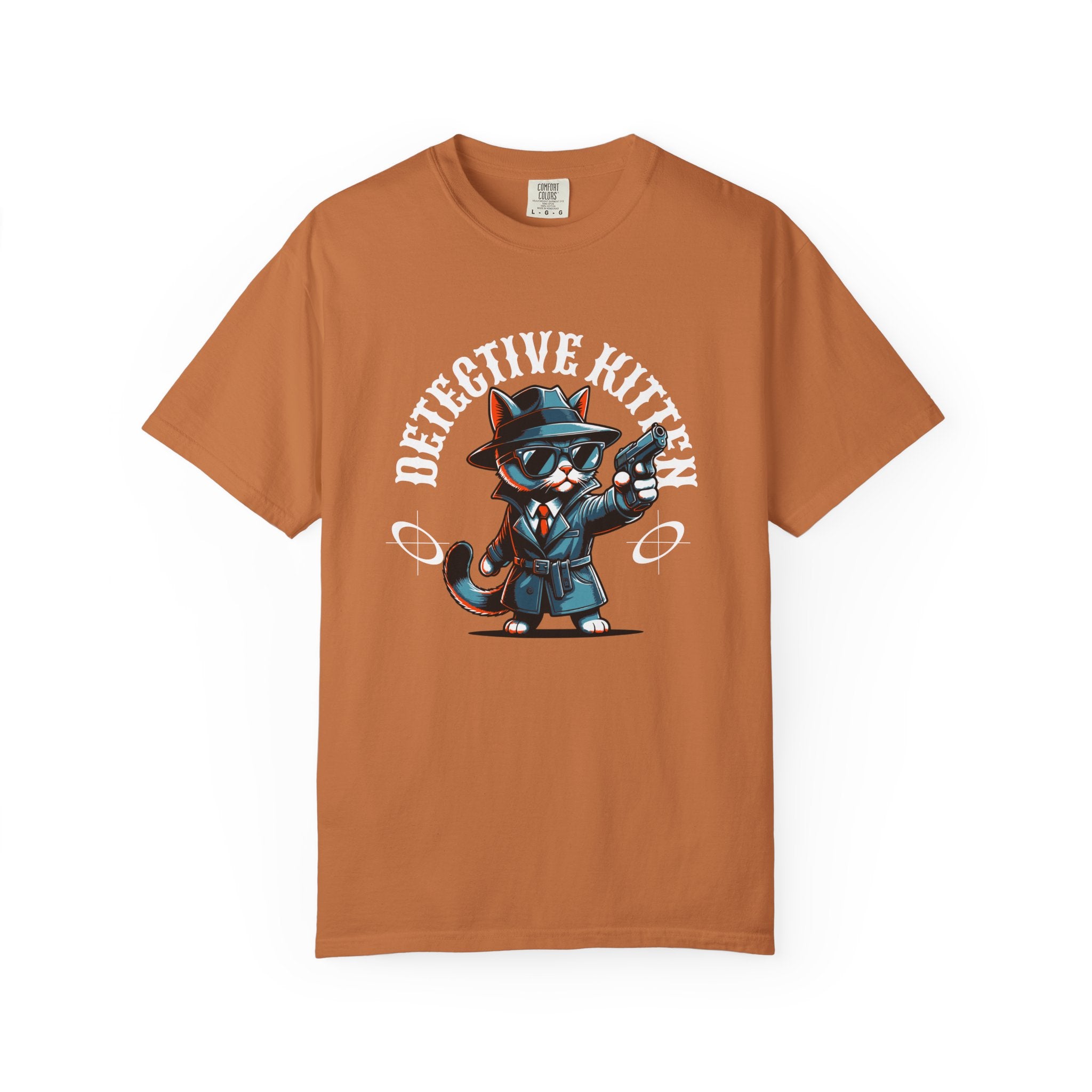Detective Kitten T-Shirt — Cute Noir Cat Graphic Tee