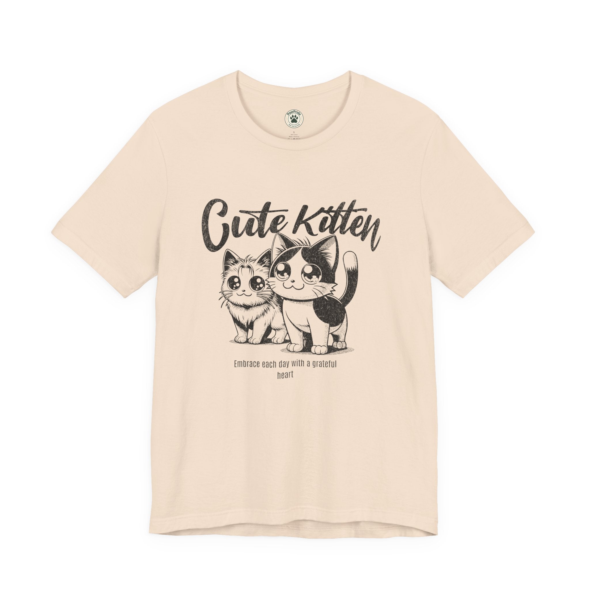 Cute Kitten T-Shirt — Vintage Black & White Cat Graphic Tee
