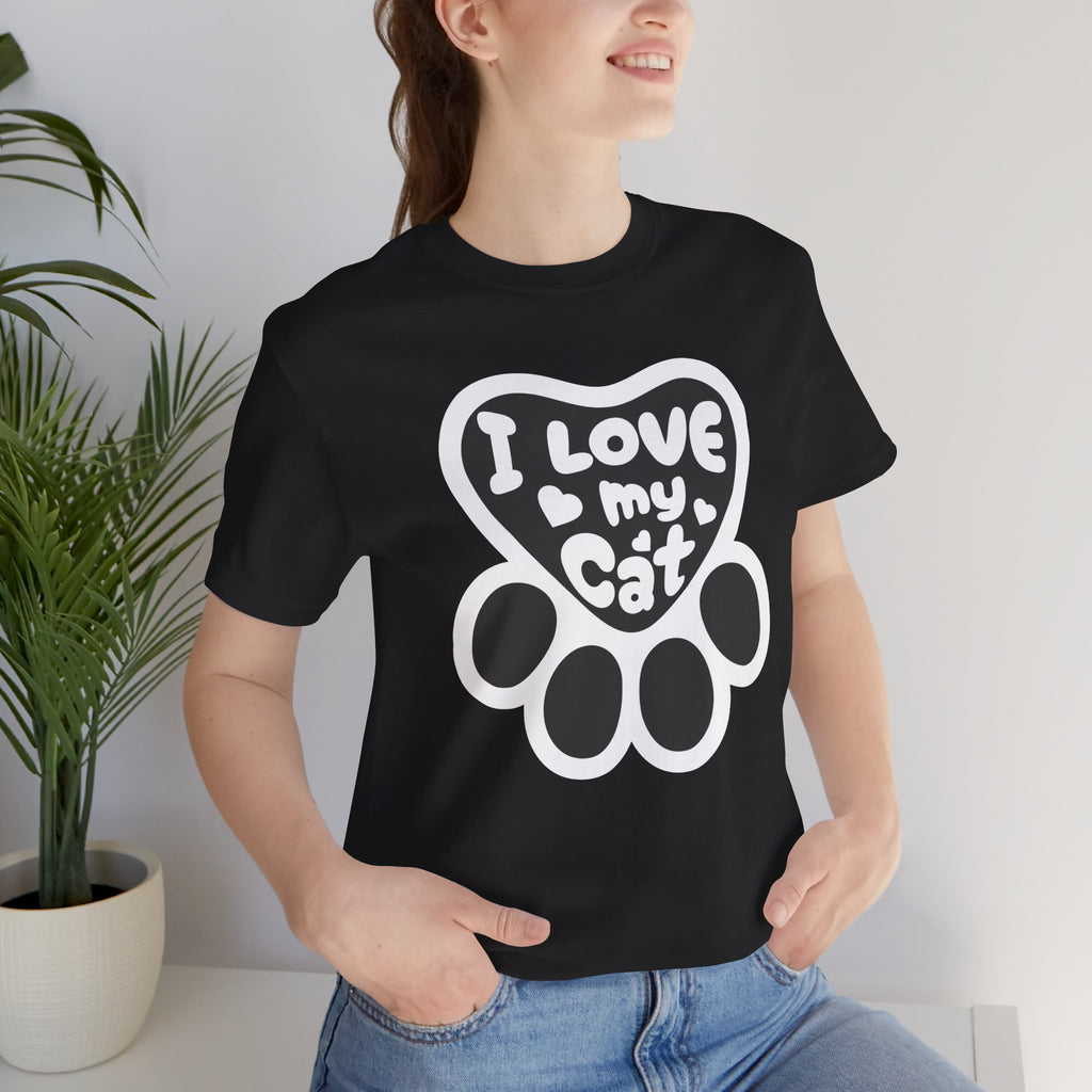 I Love My Cat Paw T-Shirt — Cute Cat Lover Tee