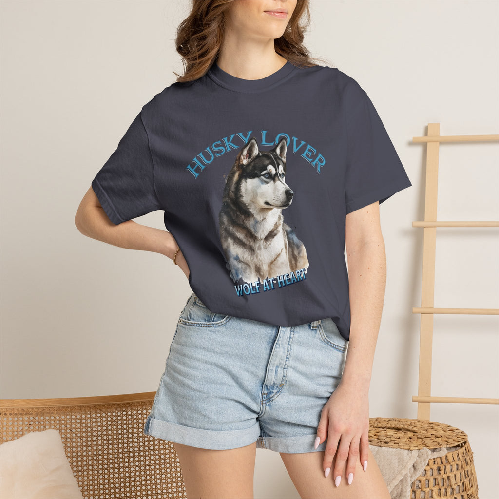 Husky Lover T-Shirt – “Wolf at Heart” Graphic Tee