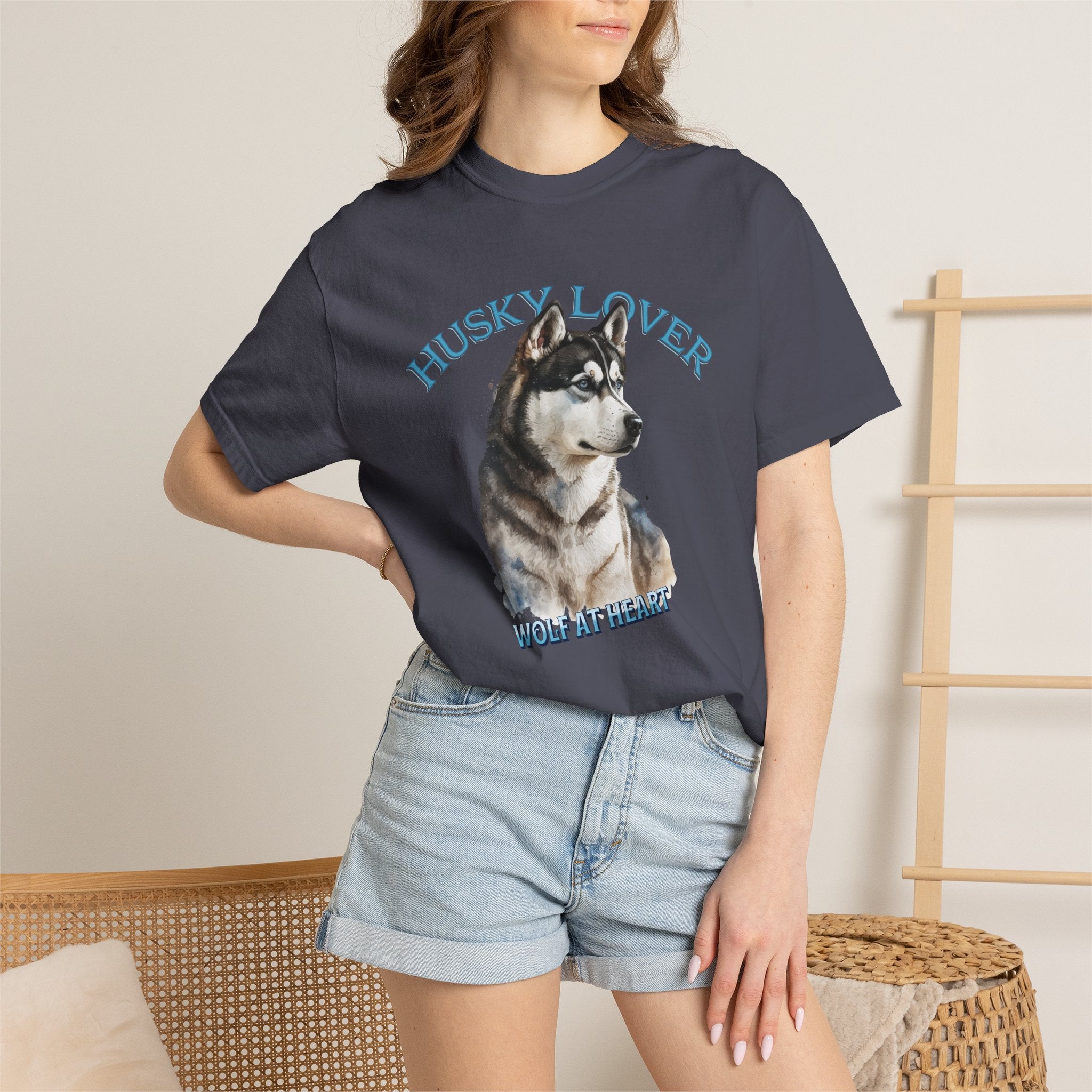 Husky Lover T-Shirt – “Wolf at Heart” Graphic Tee