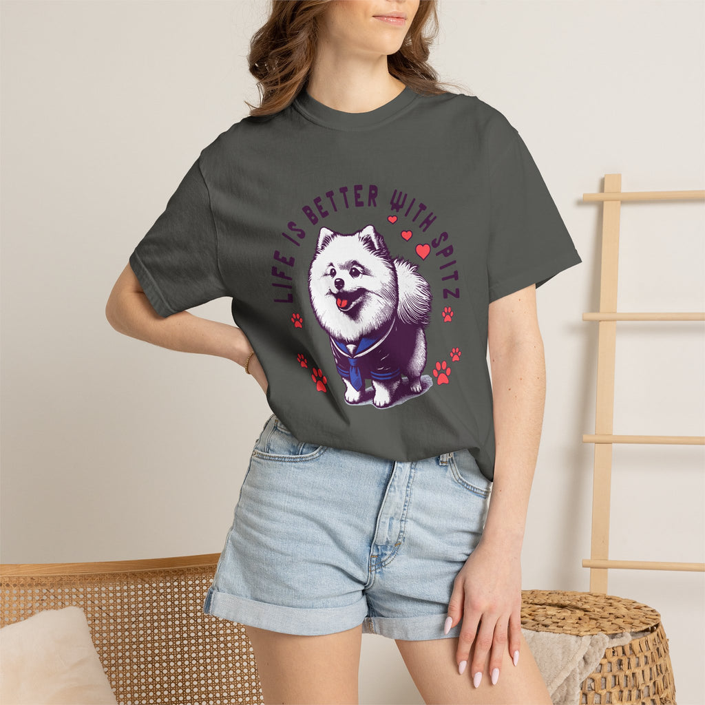 Spitz Love T-Shirt — "Life Is Better With Spitz" Cute Dog Graphic Tee