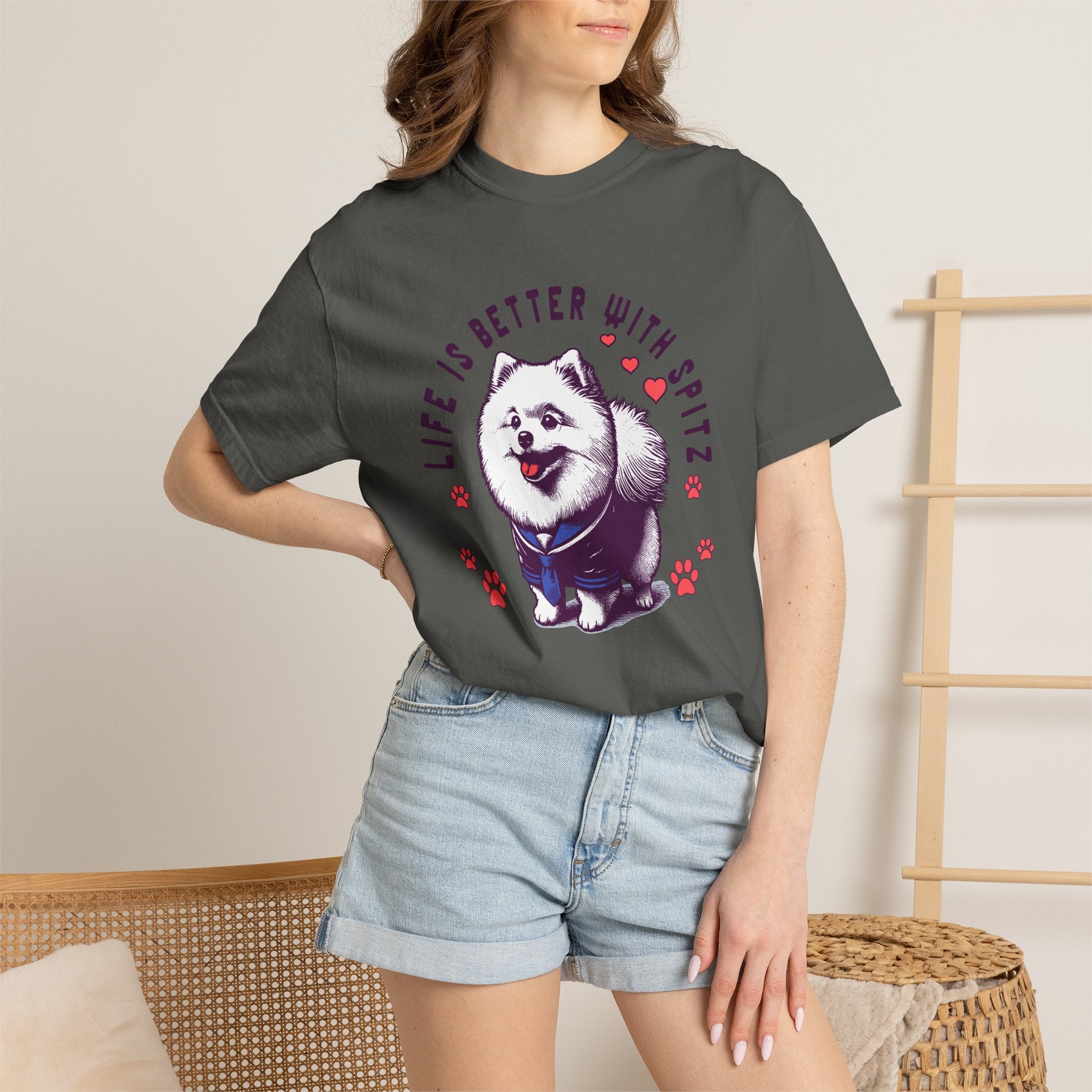 Spitz Love T-Shirt — "Life Is Better With Spitz" Cute Dog Graphic Tee