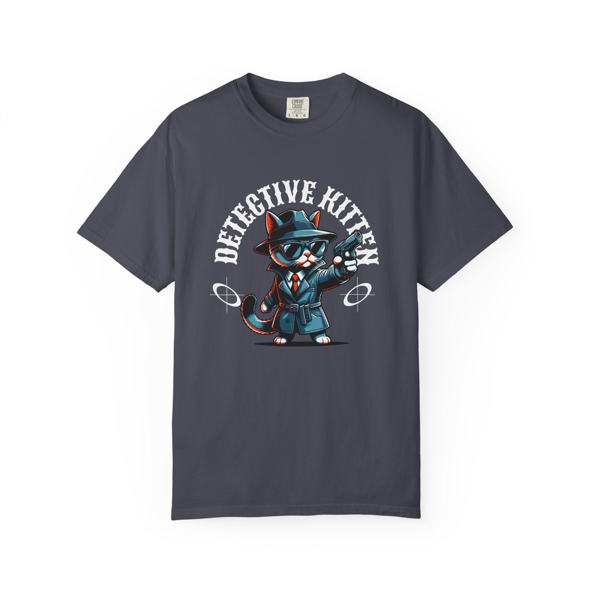 Detective Kitten T-Shirt — Cute Noir Cat Graphic Tee