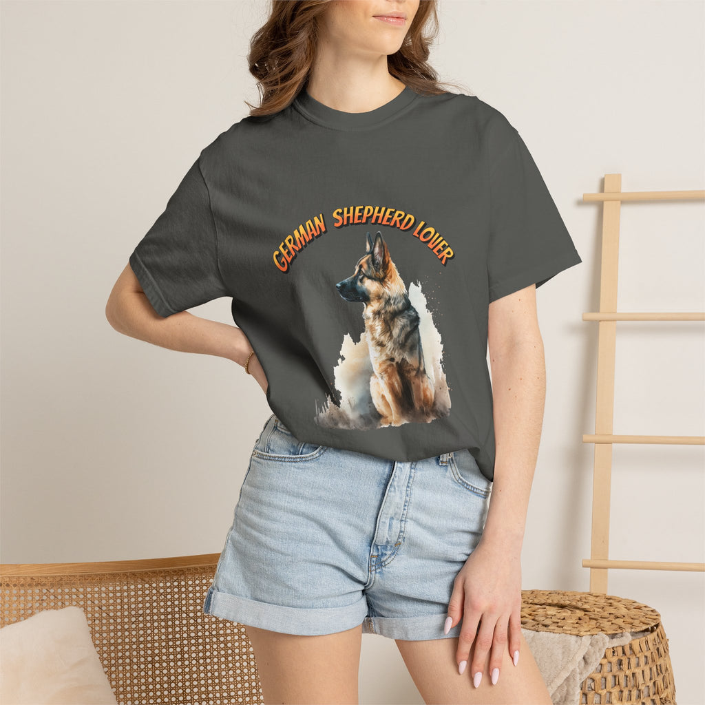 German Shepherd Lover T-Shirt — Retro Script Dog Portrait Tee