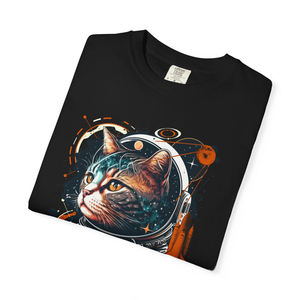 Astronaut Cat Graphic T-Shirt — 'Cabonaut' Retro Space Helmet Tee