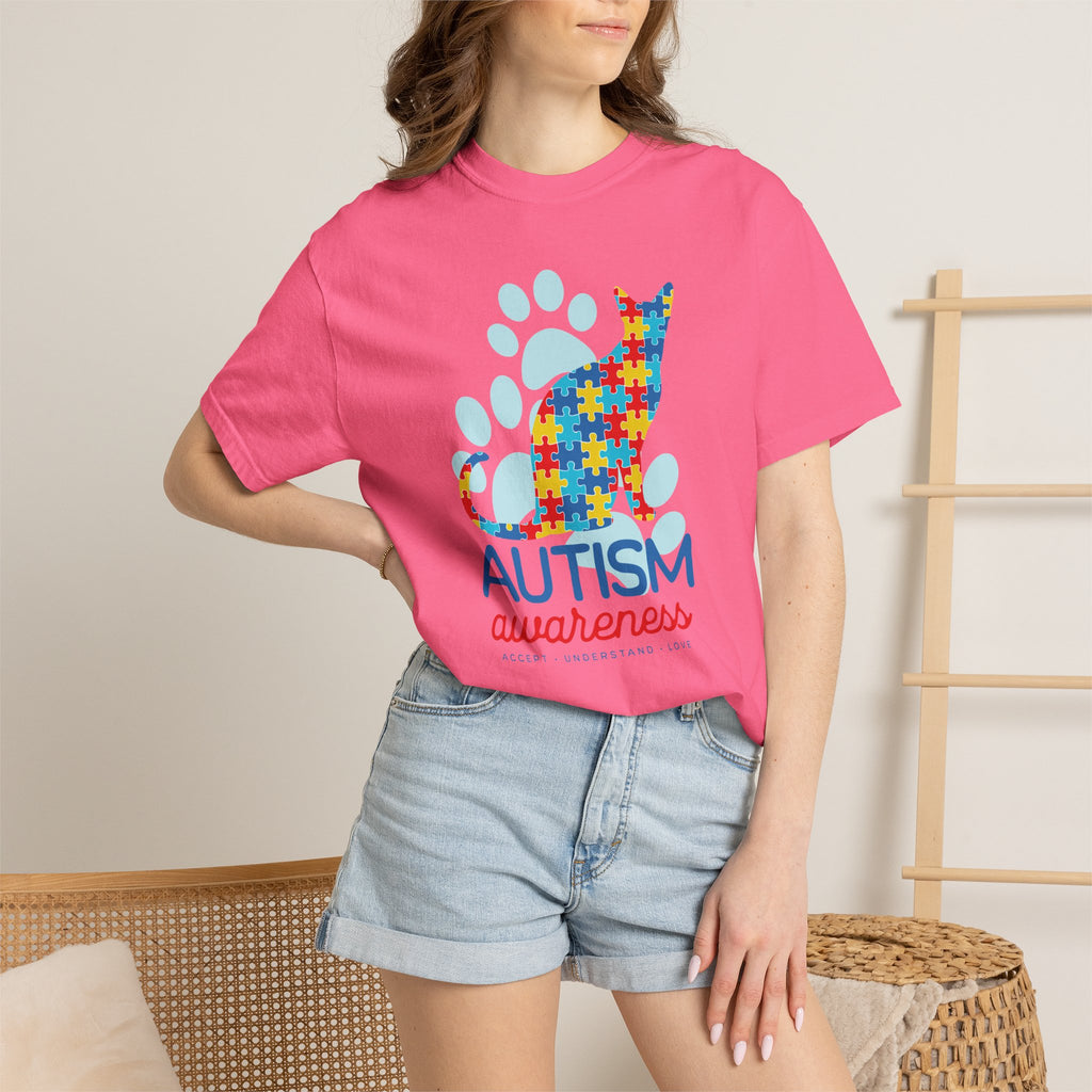 Autism Awareness Puzzle Cat T-Shirt — Support & Awareness Tee