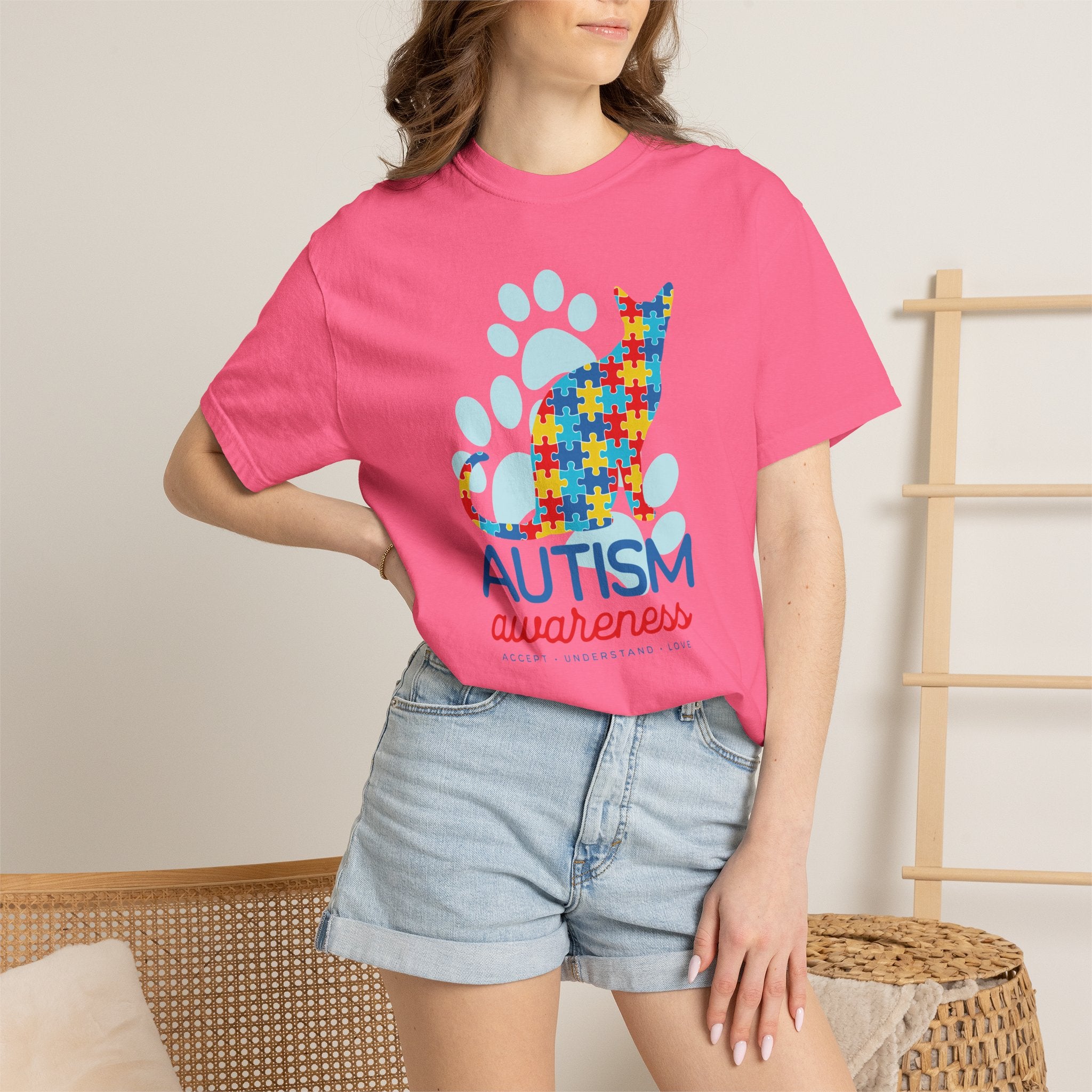 Autism Awareness Puzzle Cat T-Shirt — Support & Awareness Tee